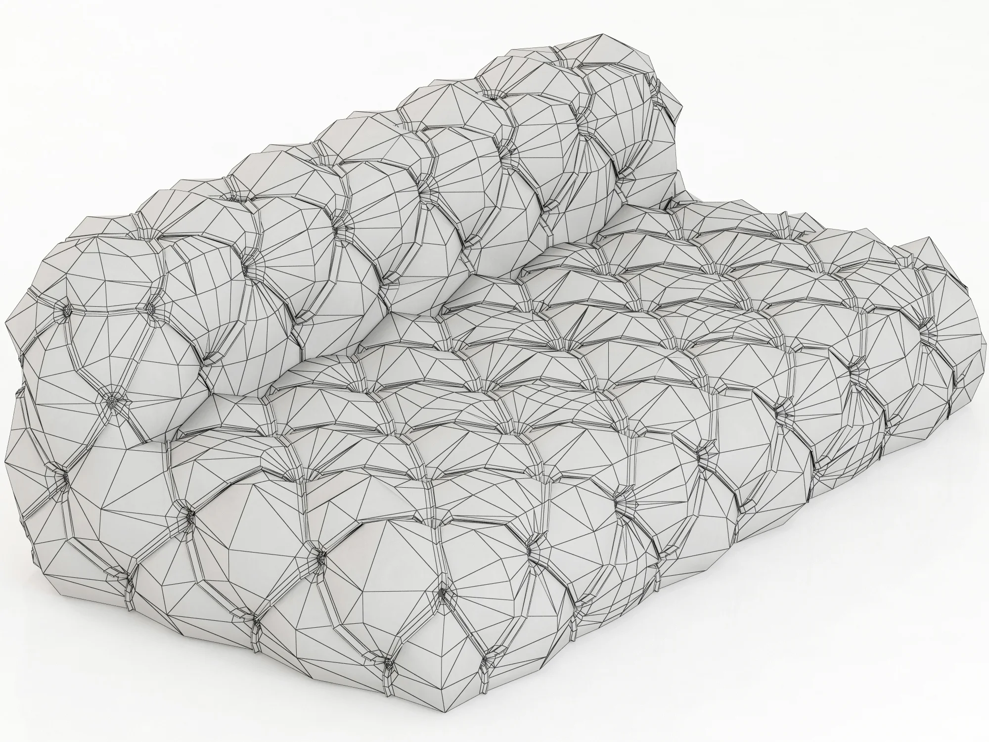 Restoration Hardware Soho Tufted Leather Armless Sofa — 3D model preview 8