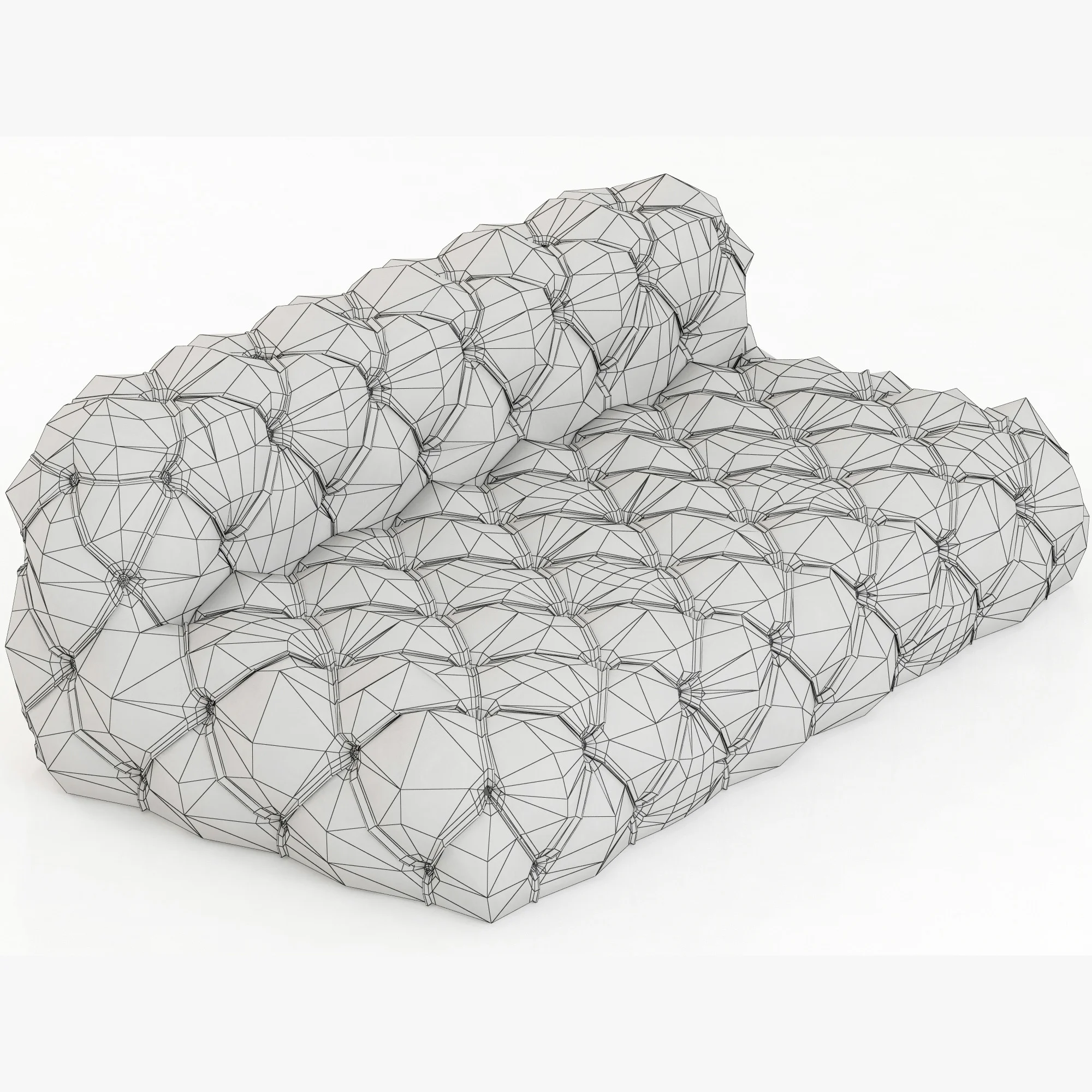 Restoration Hardware Soho Tufted Leather Armless Sofa — 3D model preview 9