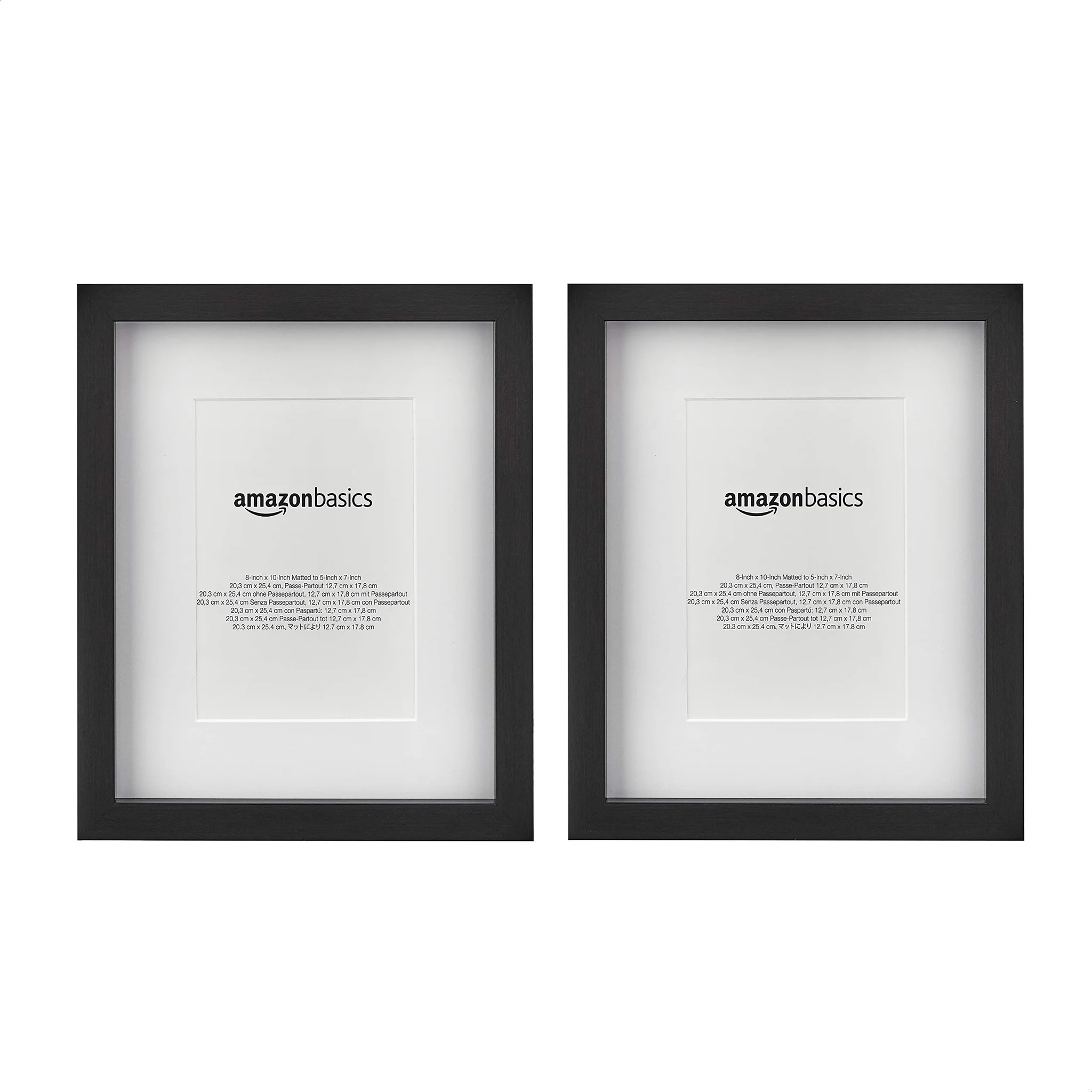 Black Photo Picture Frame 8x10 with Mat — Classic Wall & Tabletop Display