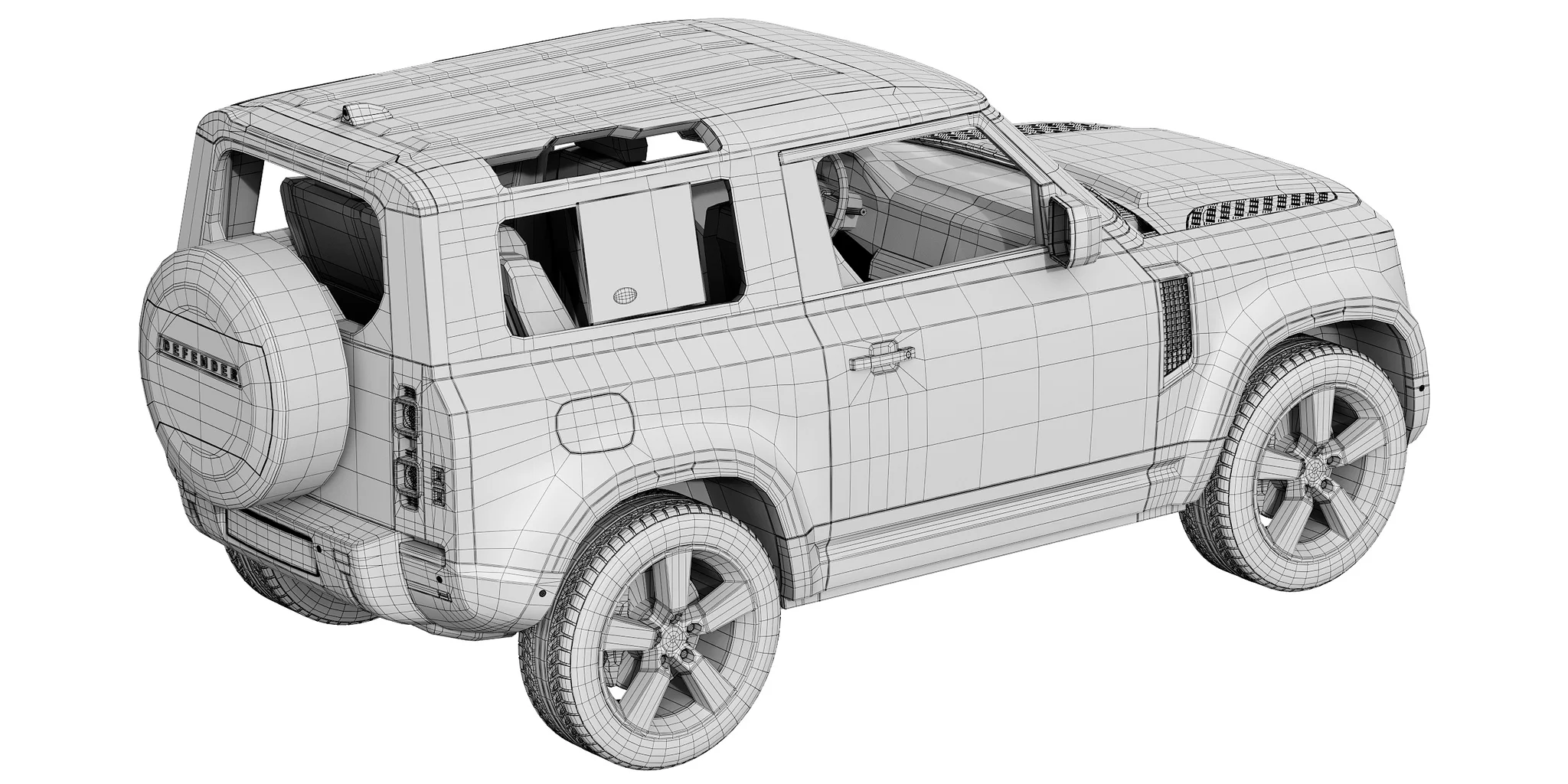 Land Rover Defender 90, 3D model preview 34