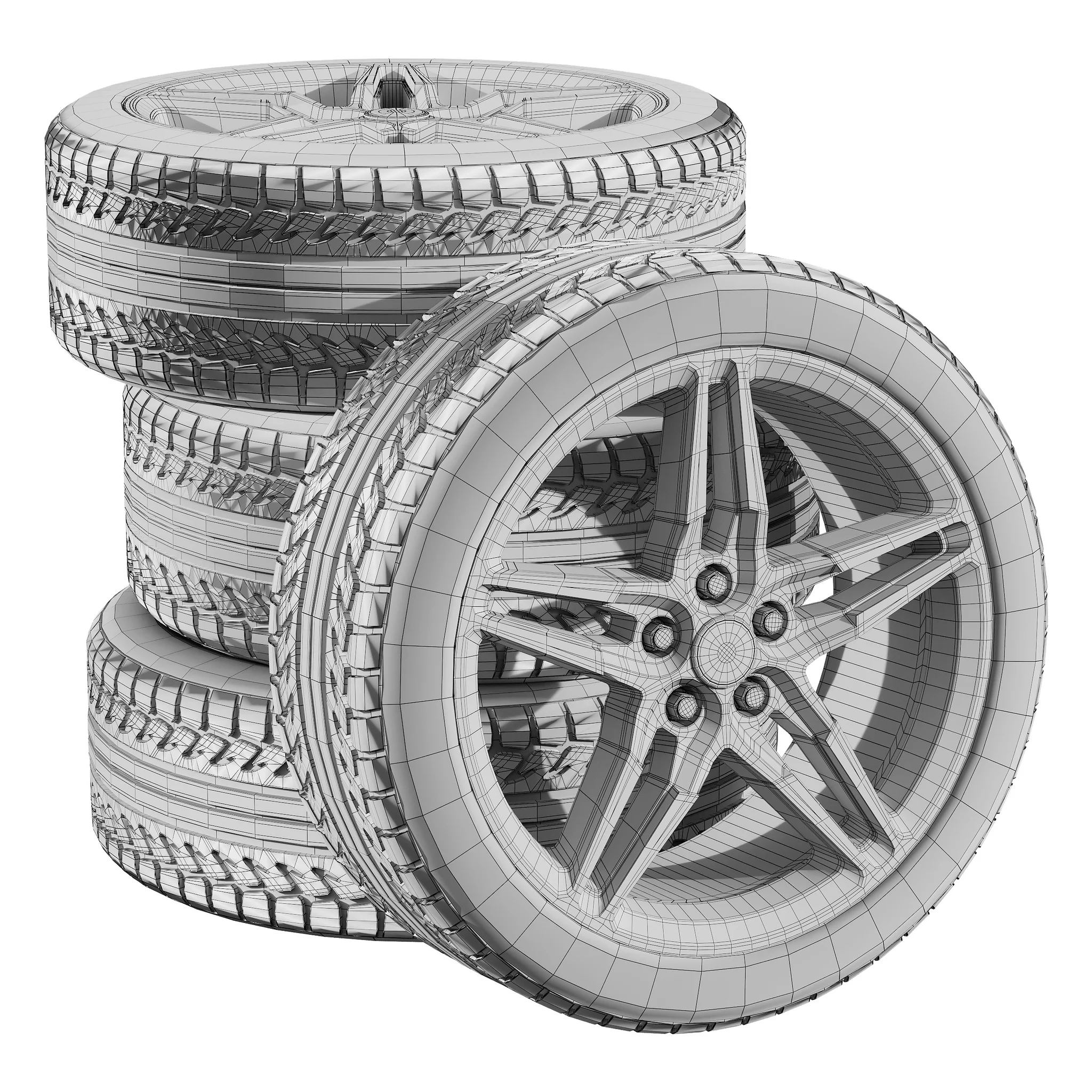 Ford Mustang GT Tires — 3D model preview 4