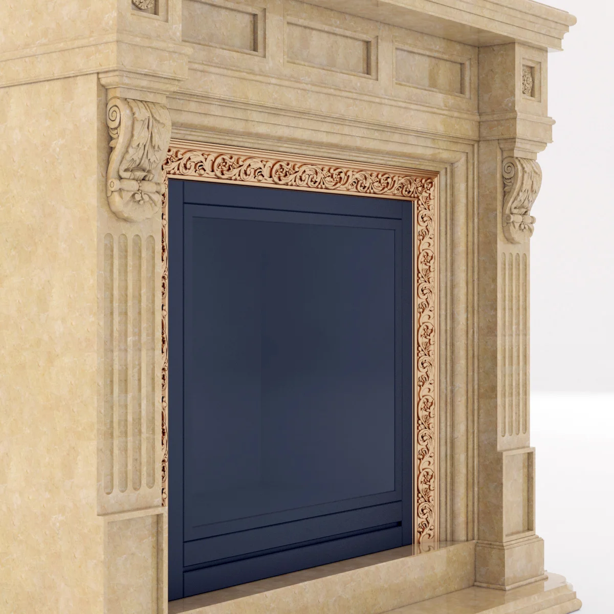 Marble Fireplace5 — 3D model preview 2
