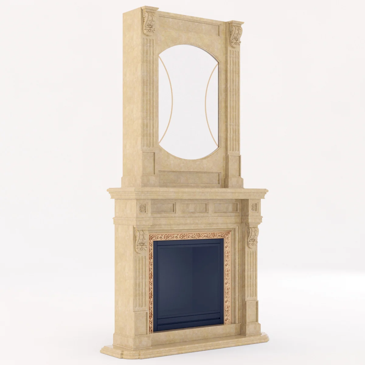 Marble Fireplace5 — 3D model preview 4