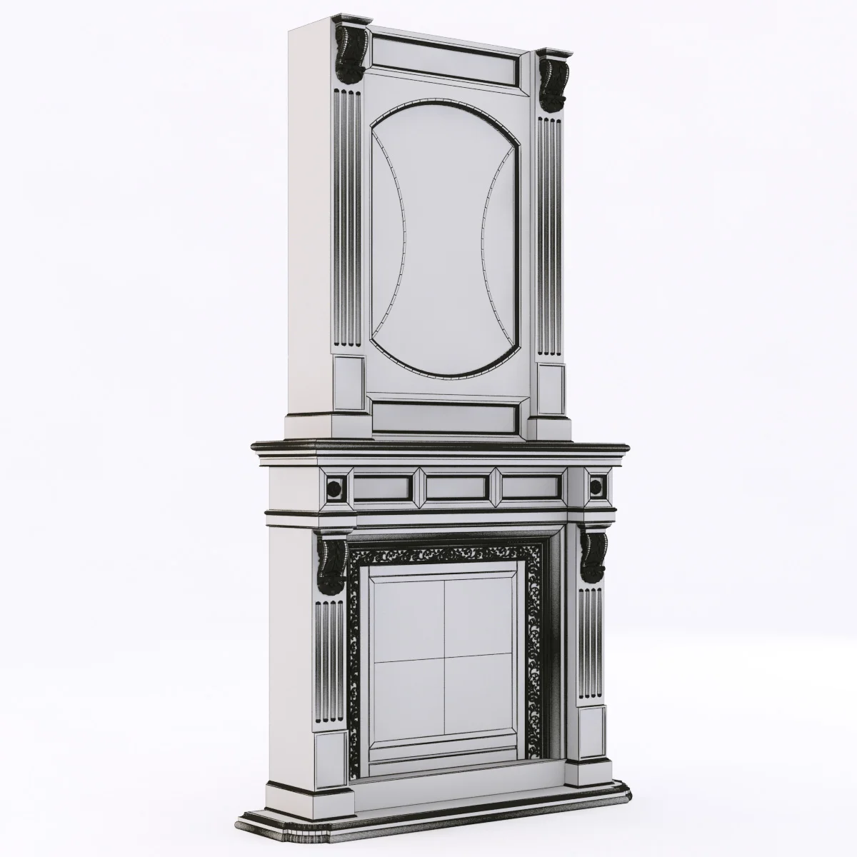 Marble Fireplace5 — 3D model preview 5