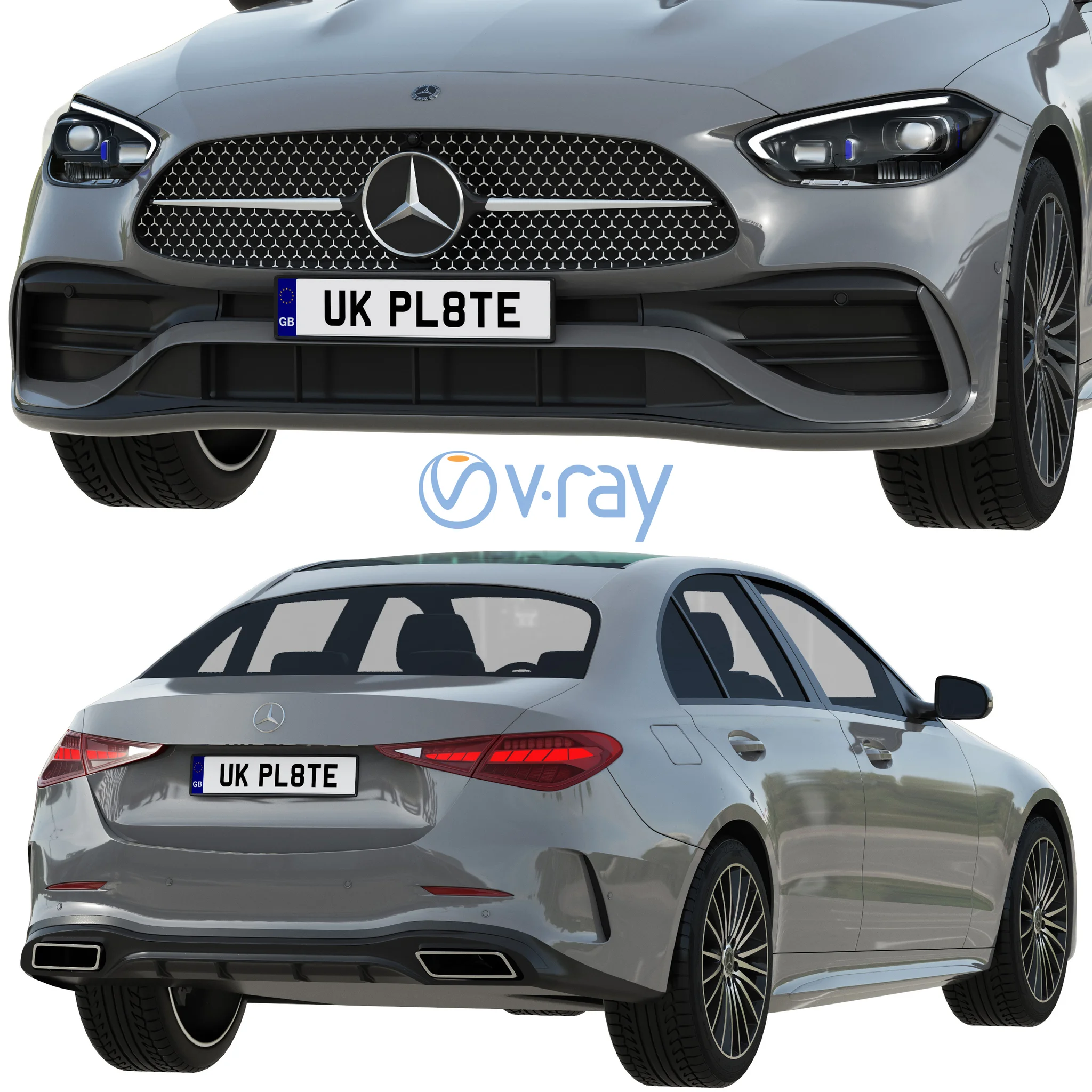Mercedes Benz C Class 2022, 3D model preview 5