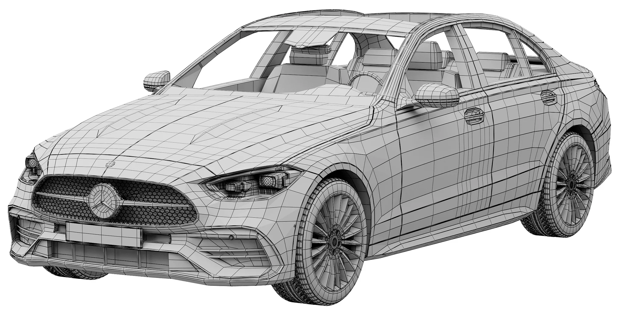Mercedes Benz C Class 2022, 3D model preview 12