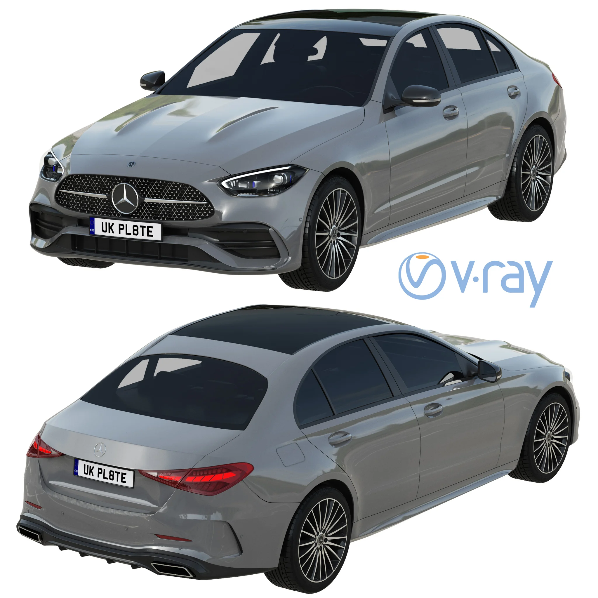Mercedes Benz C Class 2022, 3D model preview 14