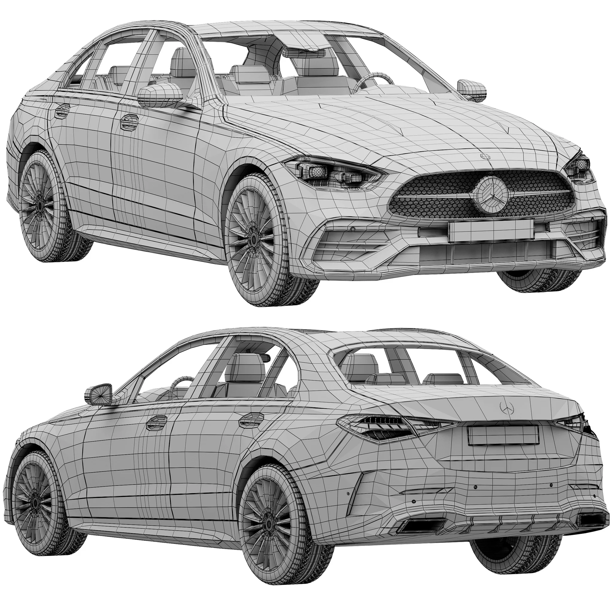 Mercedes Benz C Class 2022, 3D model preview 18