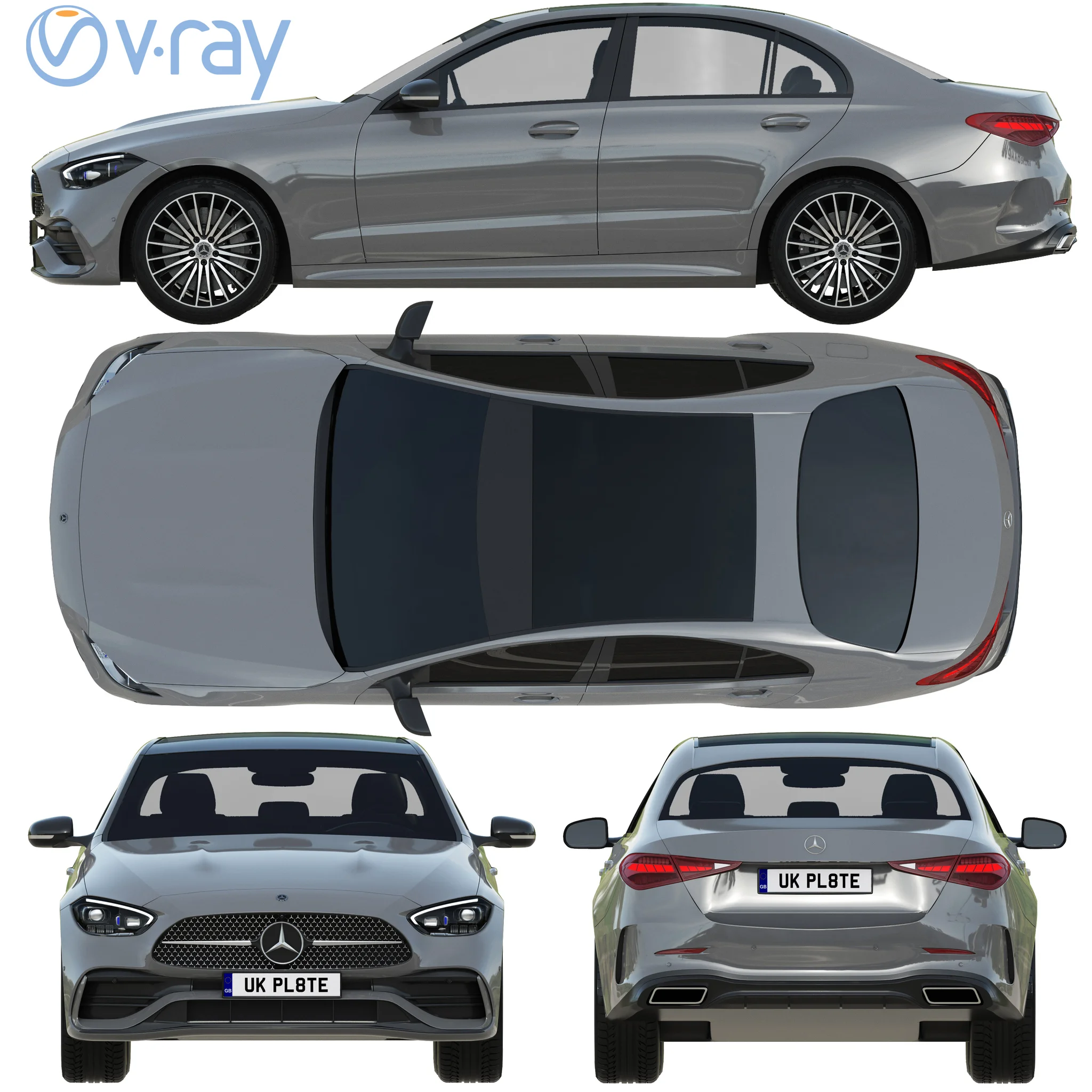 Mercedes Benz C Class 2022, 3D model preview 30