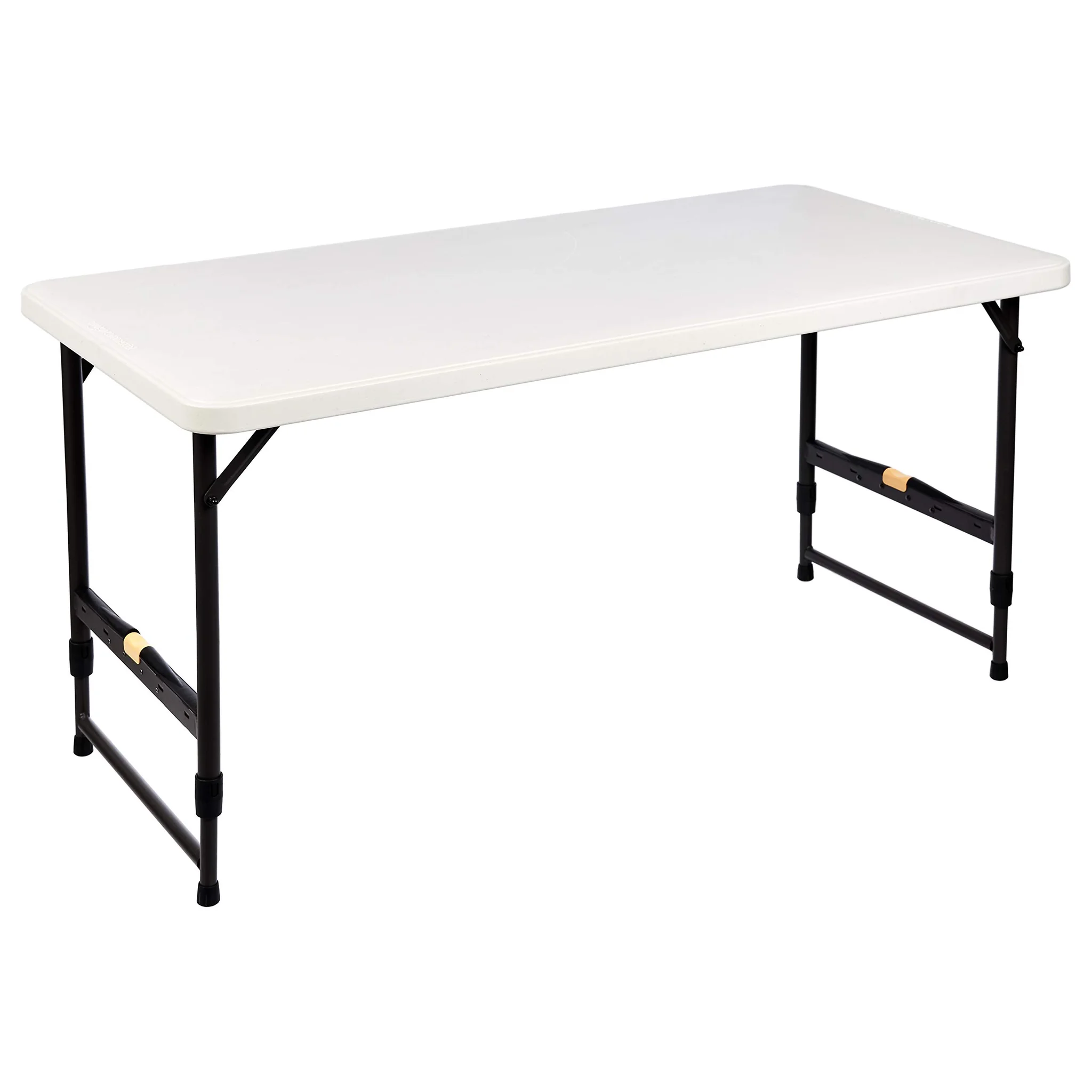 Adjustable Height Folding Table White Granite Top