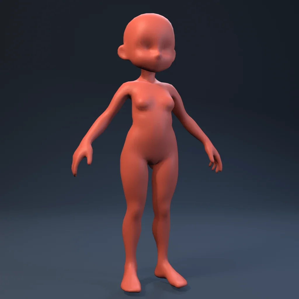 Basemesh Stylized Girl 02