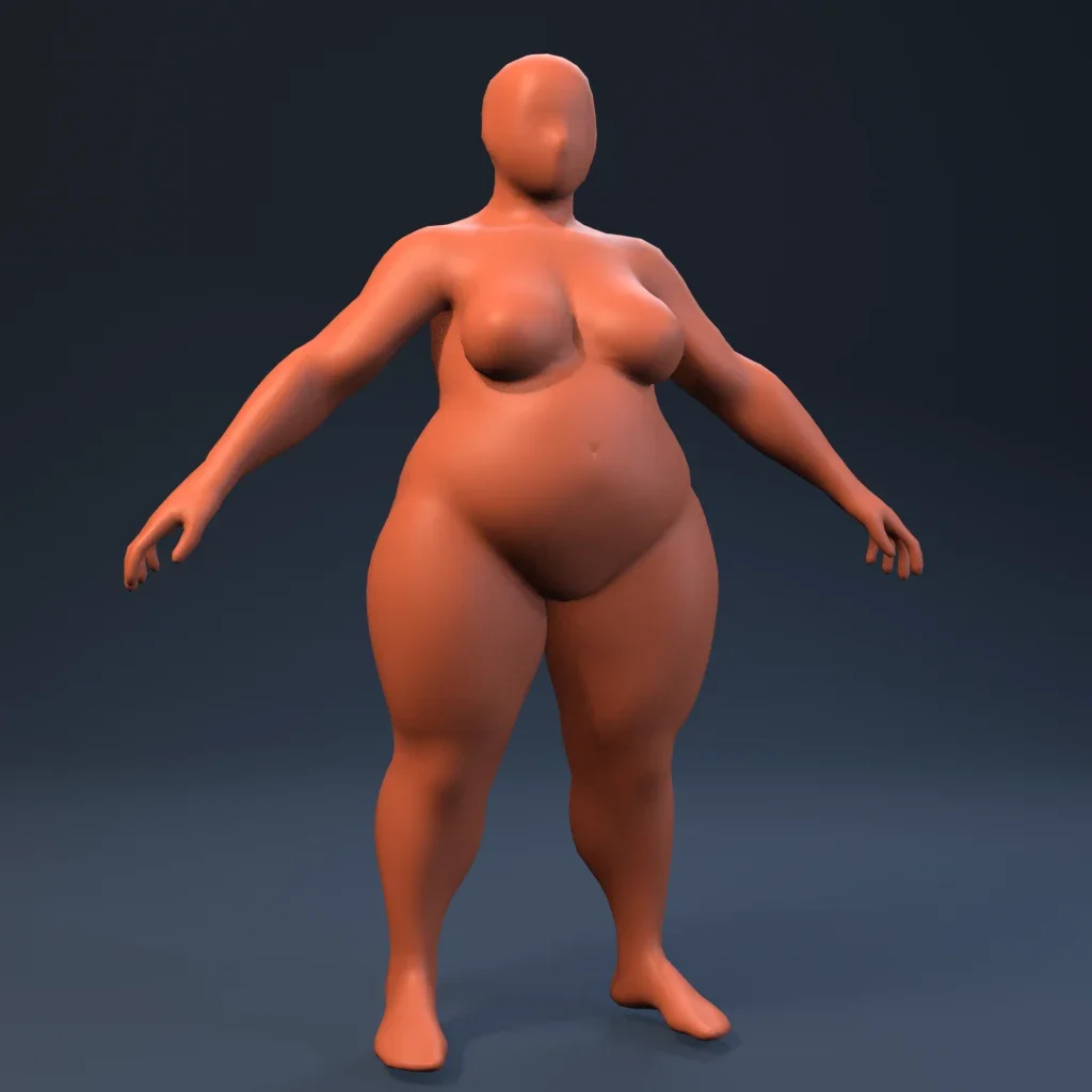 Basemesh Stylized Girl 02 Variant 02