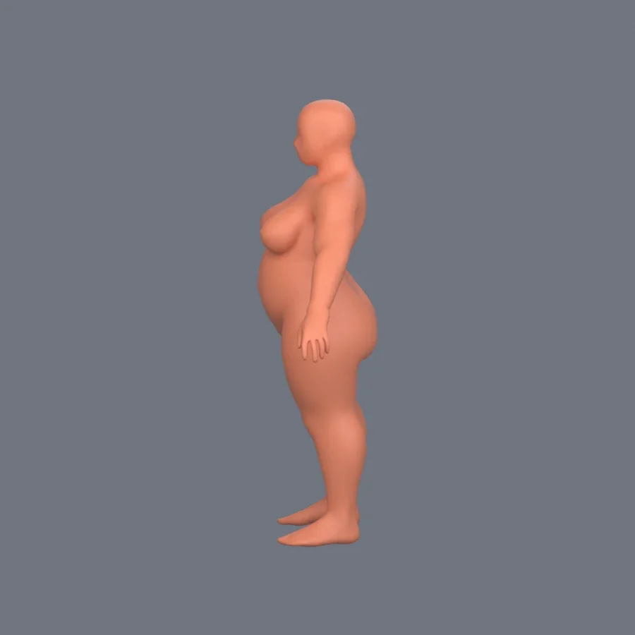 Basemesh Stylized Girl 02 Variant 02, 3D model preview 3