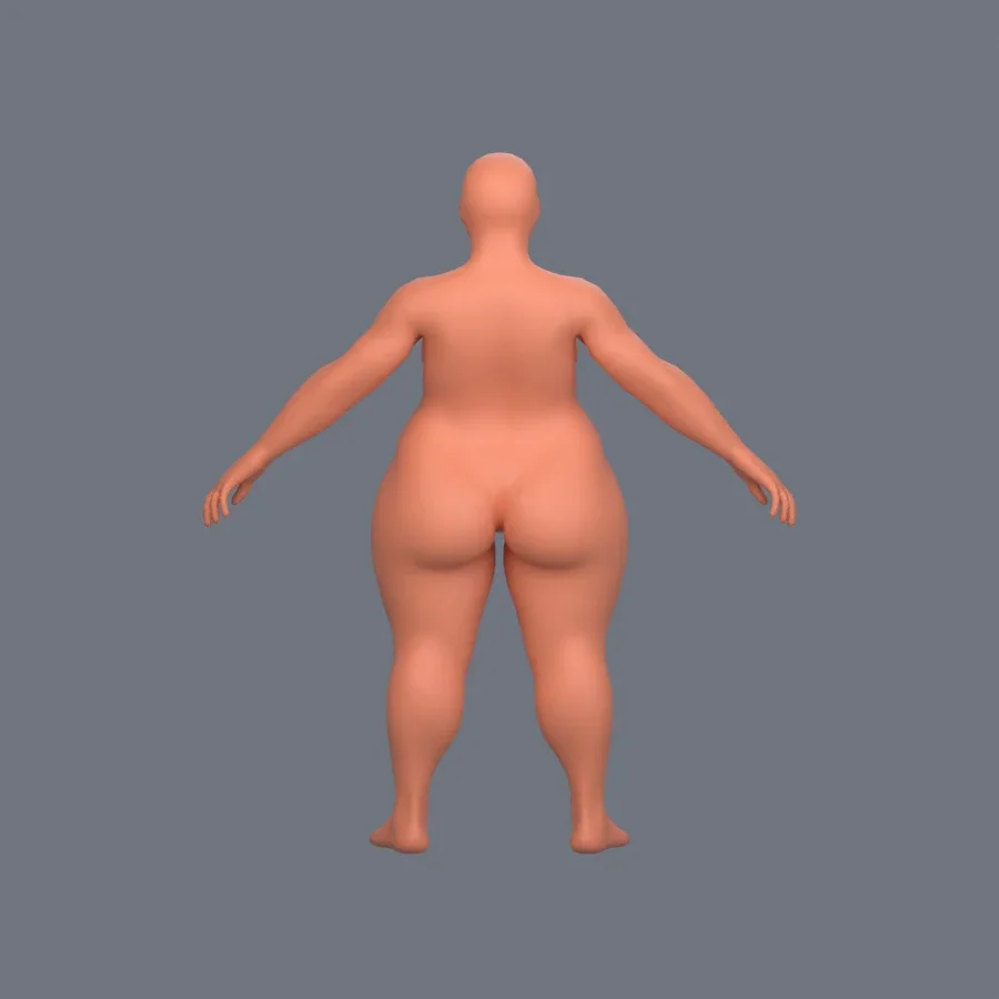 Basemesh Stylized Girl 02 Variant 02, 3D model preview 4