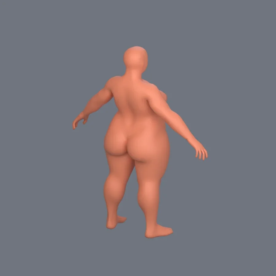 Basemesh Stylized Girl 02 Variant 02, 3D model preview 7
