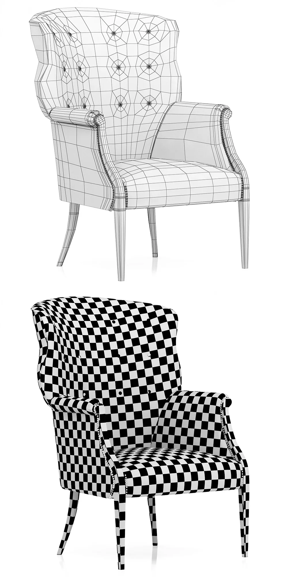Restoration Hardware Edwardian Wingback Chair — 3D model preview 8