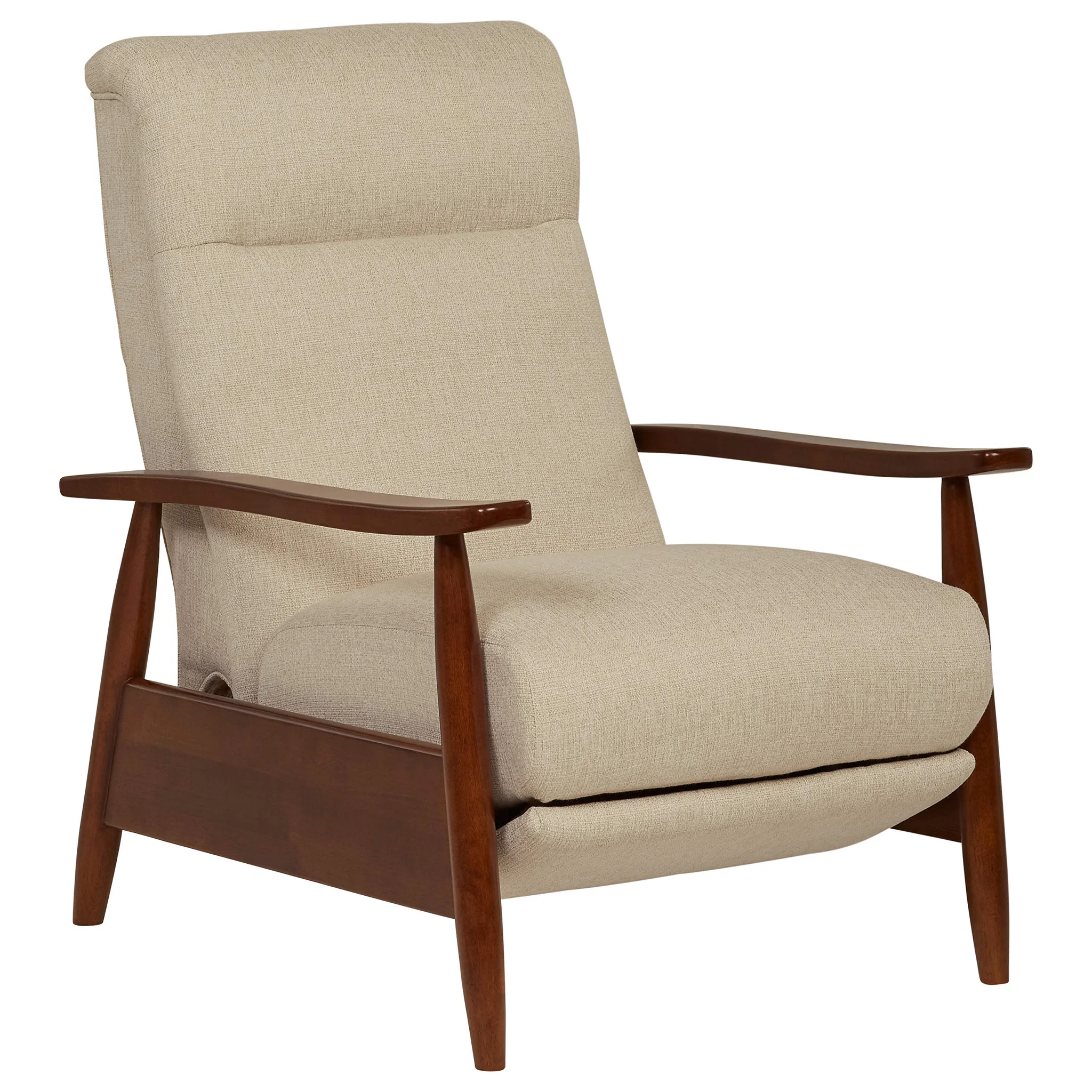 Mid-Century Modern Recliner Armchair with Wooden Frame