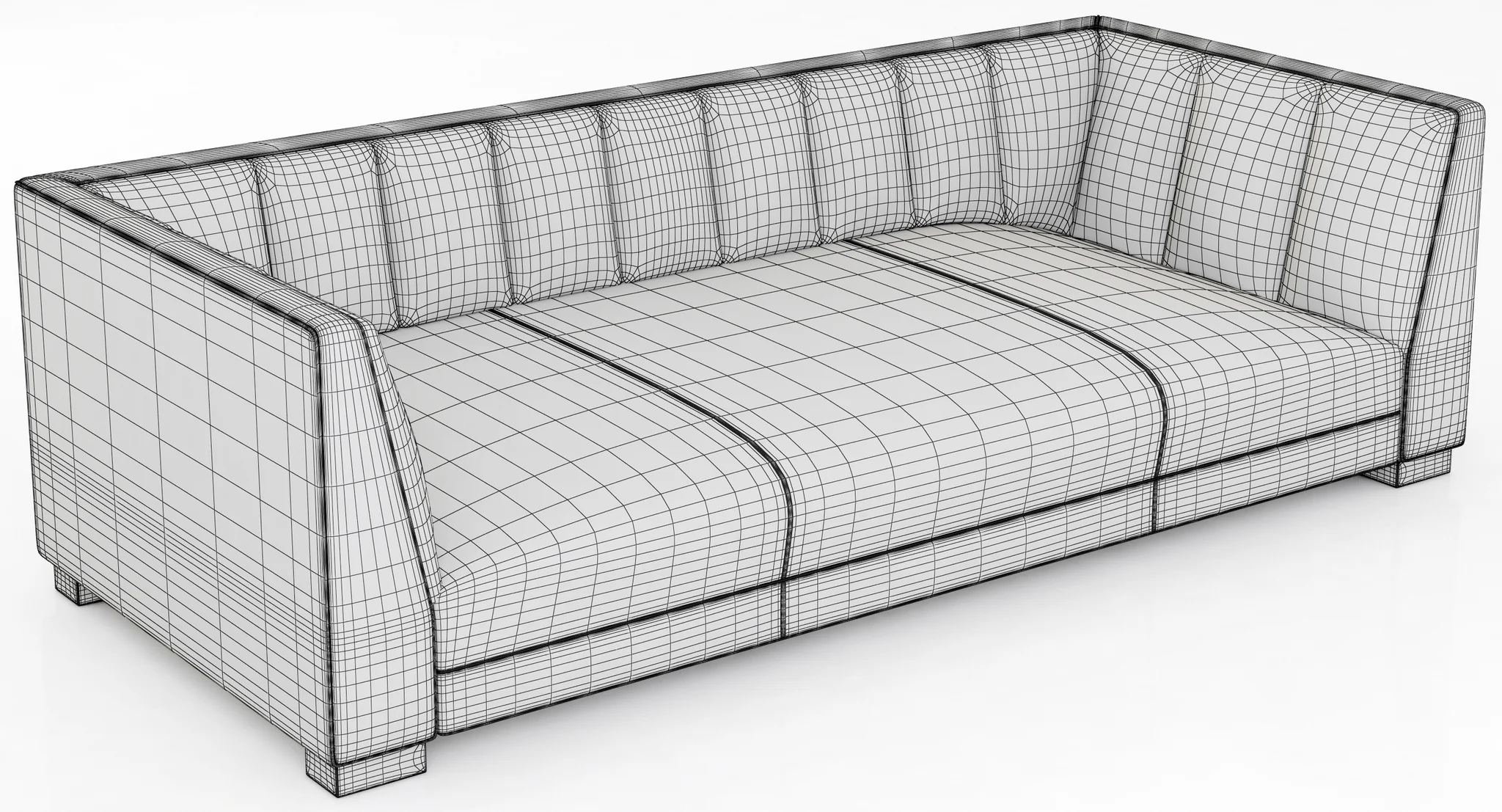 Restoration Hardware Modern Paxton Leather Sofa — 3D model preview 4