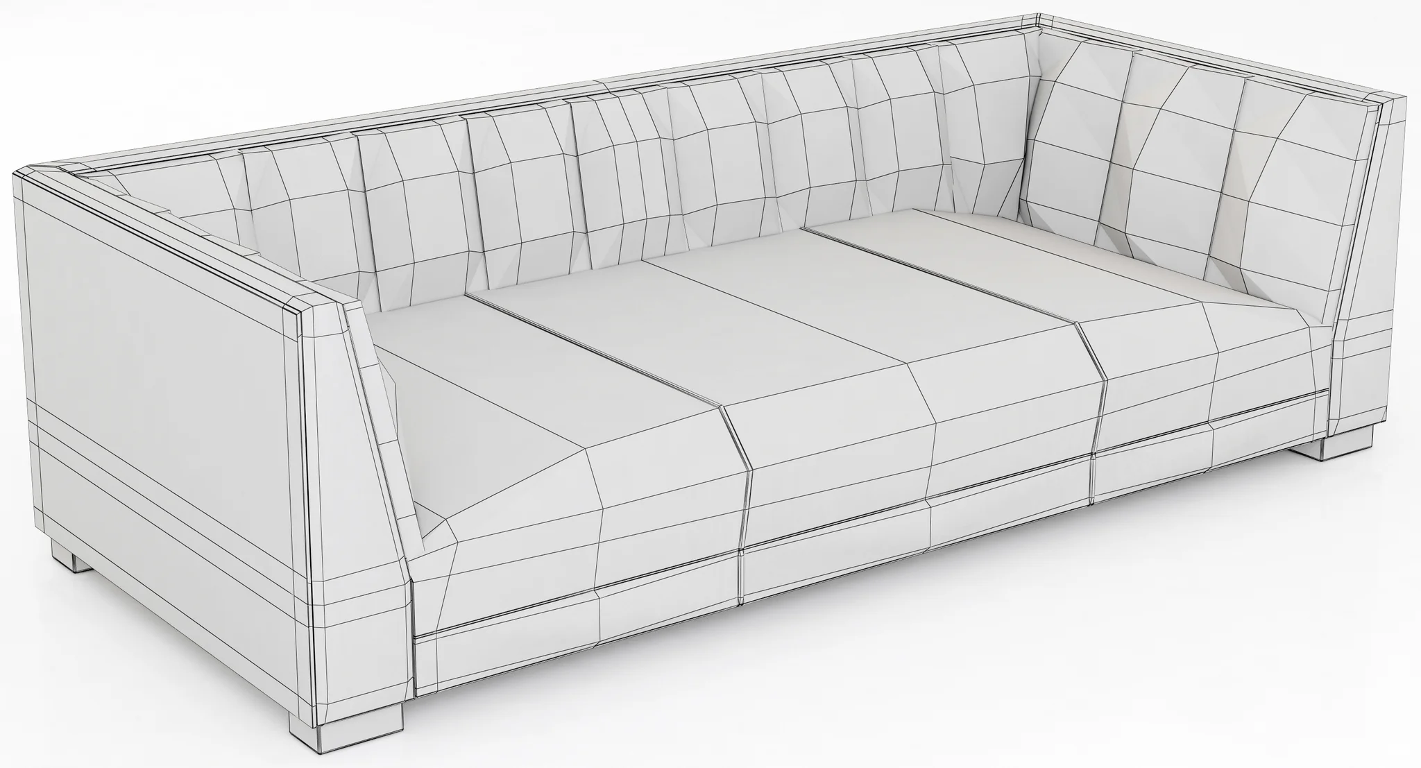 Restoration Hardware Modern Paxton Leather Sofa — 3D model preview 5