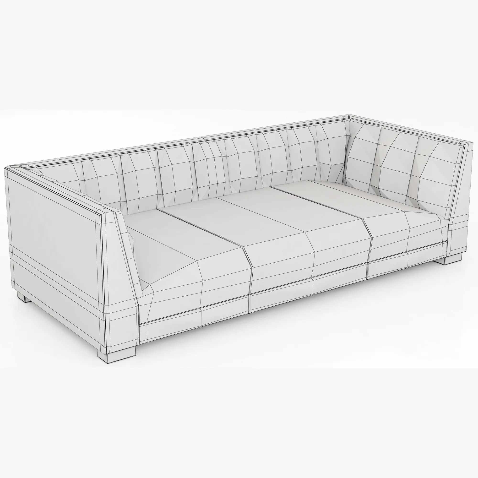 Restoration Hardware Modern Paxton Leather Sofa — 3D model preview 6