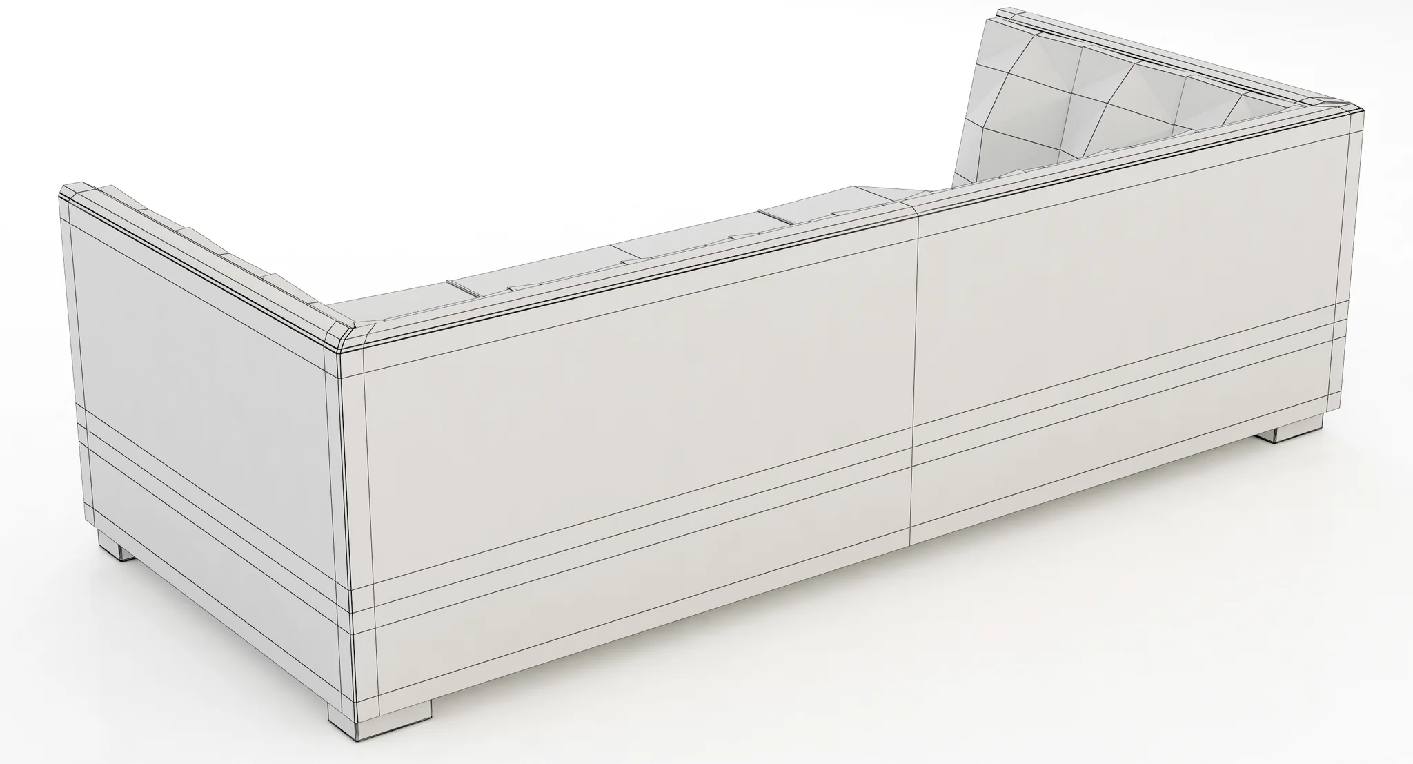 Restoration Hardware Modern Paxton Leather Sofa — 3D model preview 11