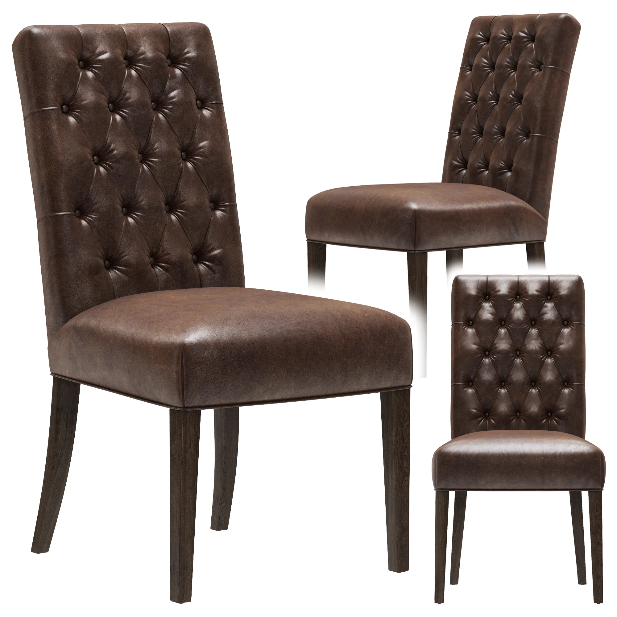 Restoration Hardware Bennett Parsons Leather Side Chair — 3D model preview 2