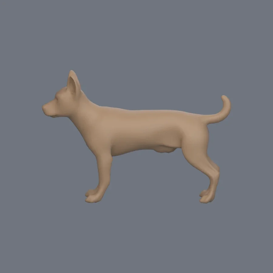 Dog Basemesh 04, 3D model preview 3