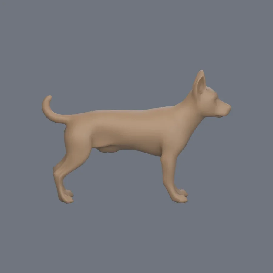Dog Basemesh 04, 3D model preview 5