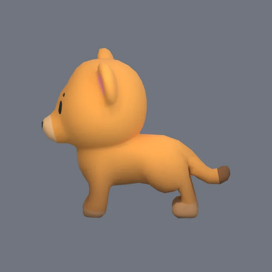 Stylized Animal Small Lion, 3D model preview 3