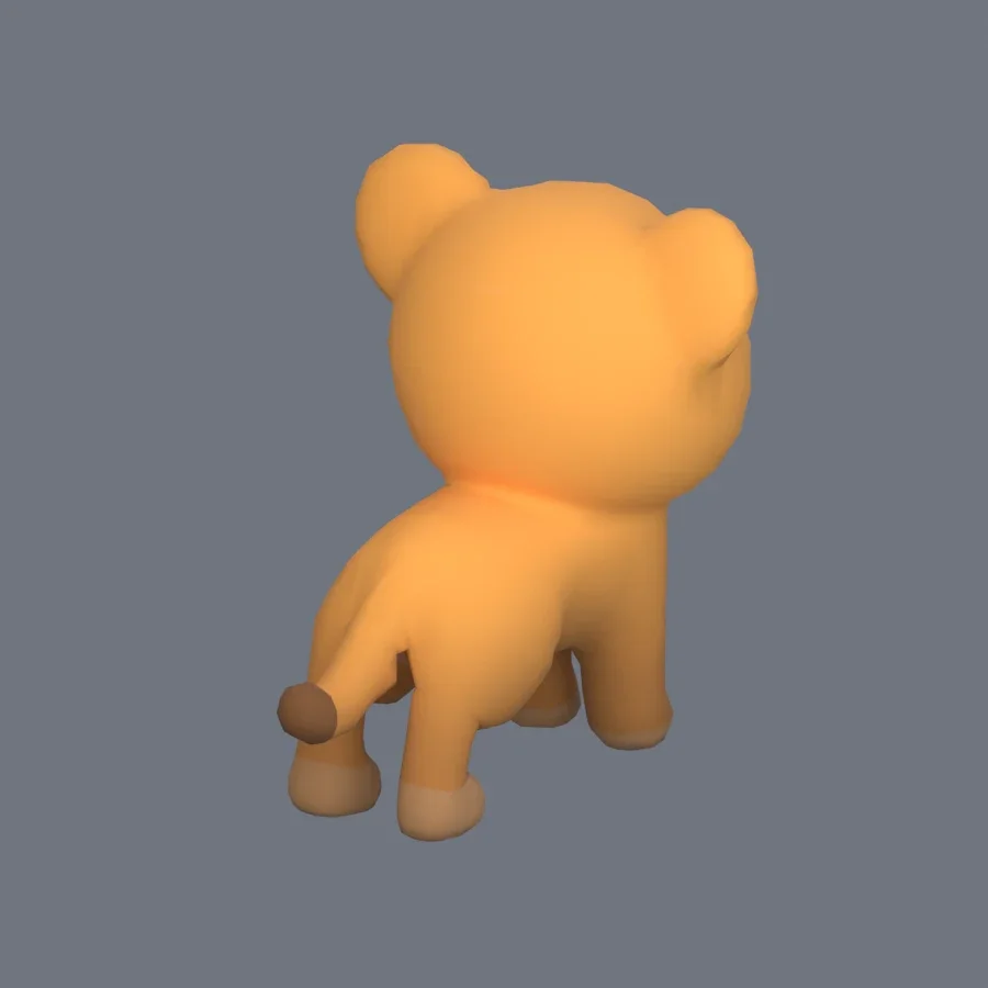 Stylized Animal Small Lion, 3D model preview 7