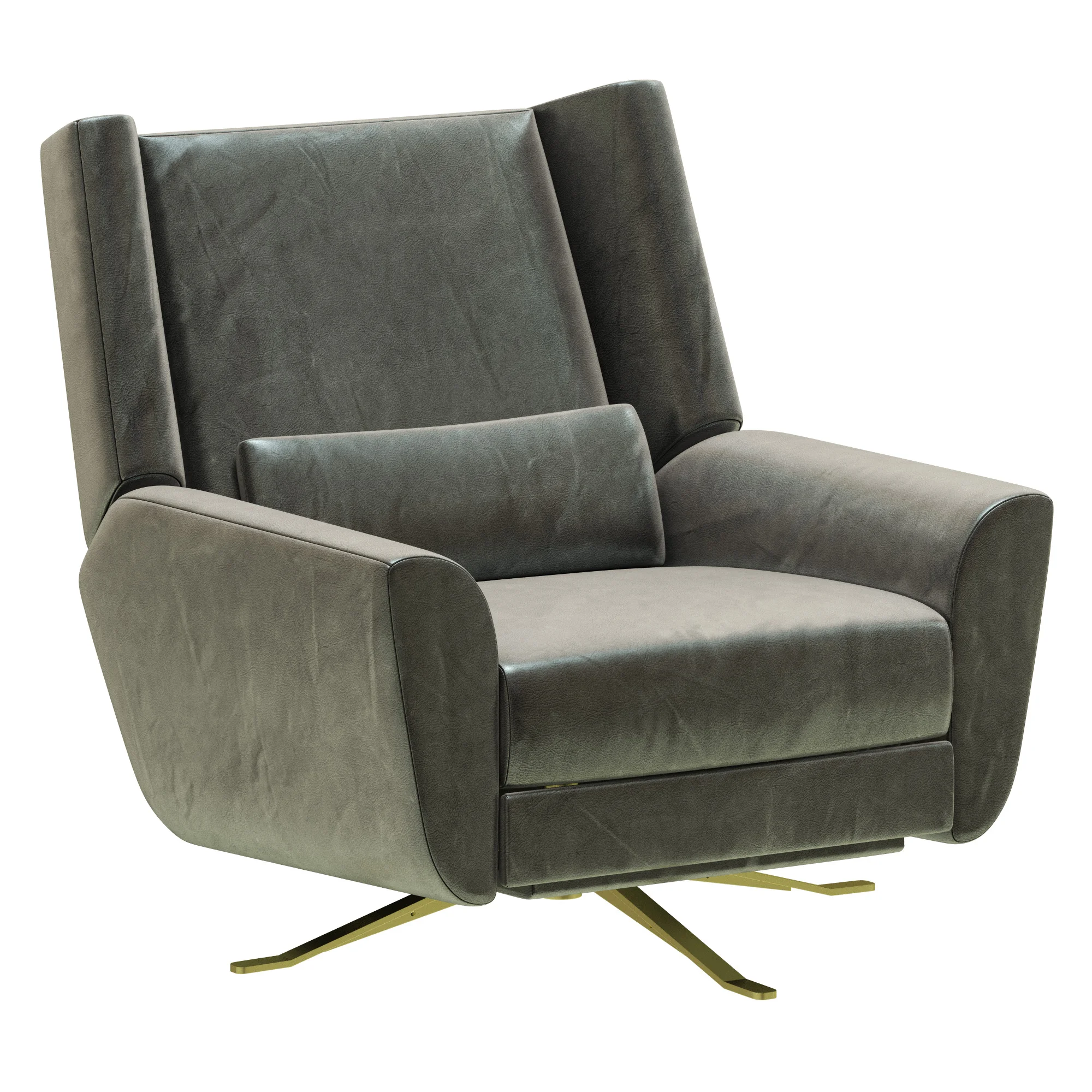Restoration Hardware Luke Leather Swivel Recliner — 3D model preview 1