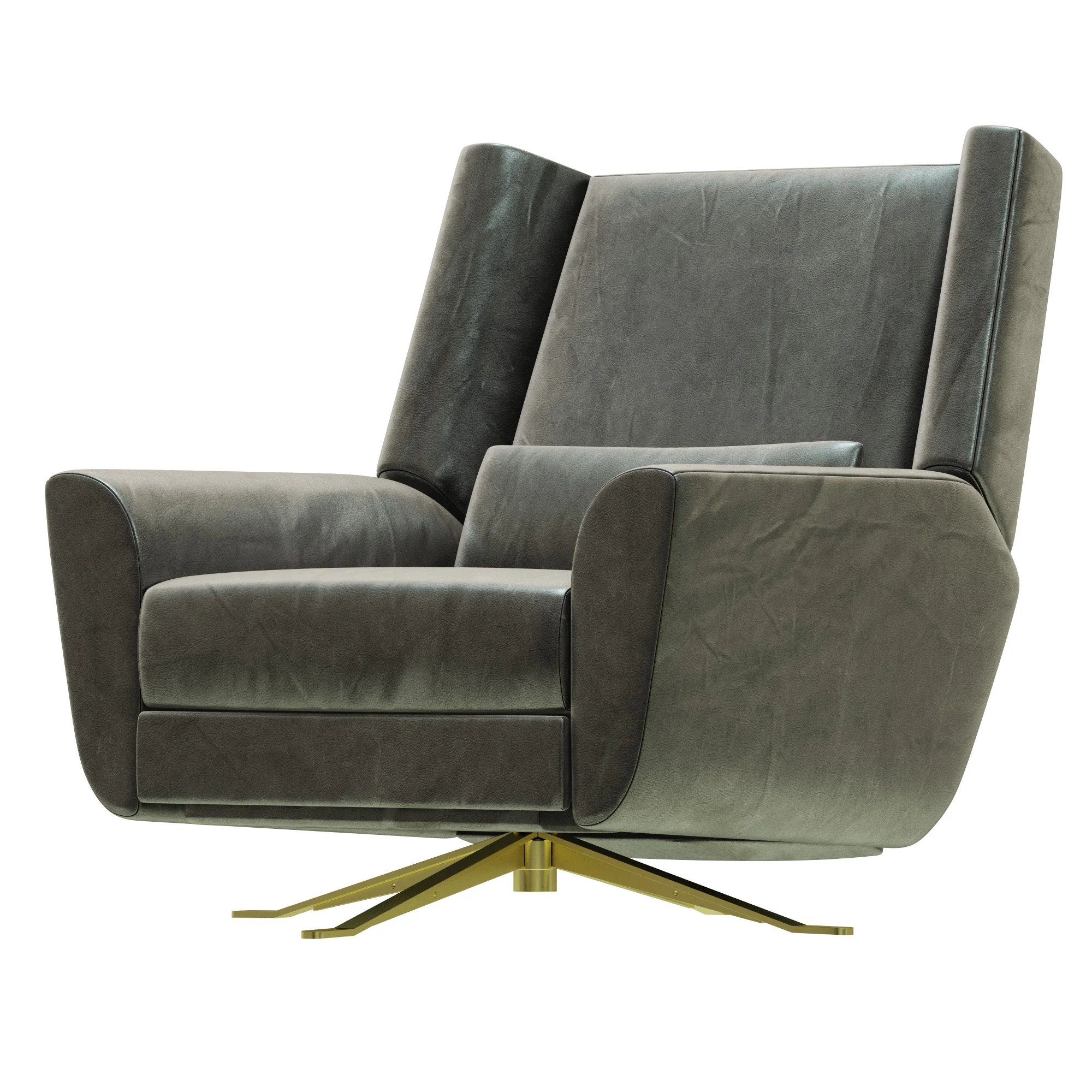 Restoration Hardware Luke Leather Swivel Recliner — 3D model preview 2