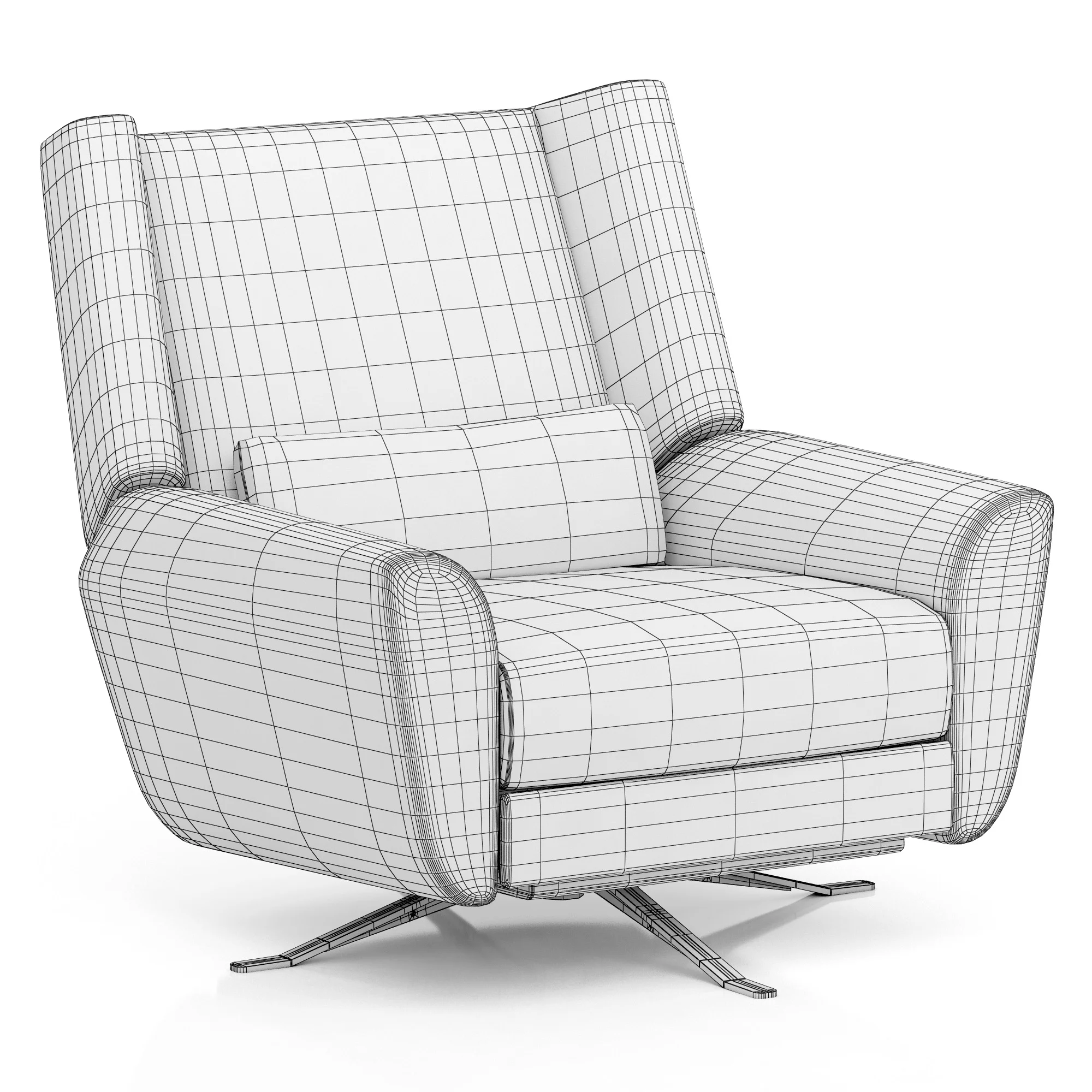Restoration Hardware Luke Leather Swivel Recliner — 3D model preview 7