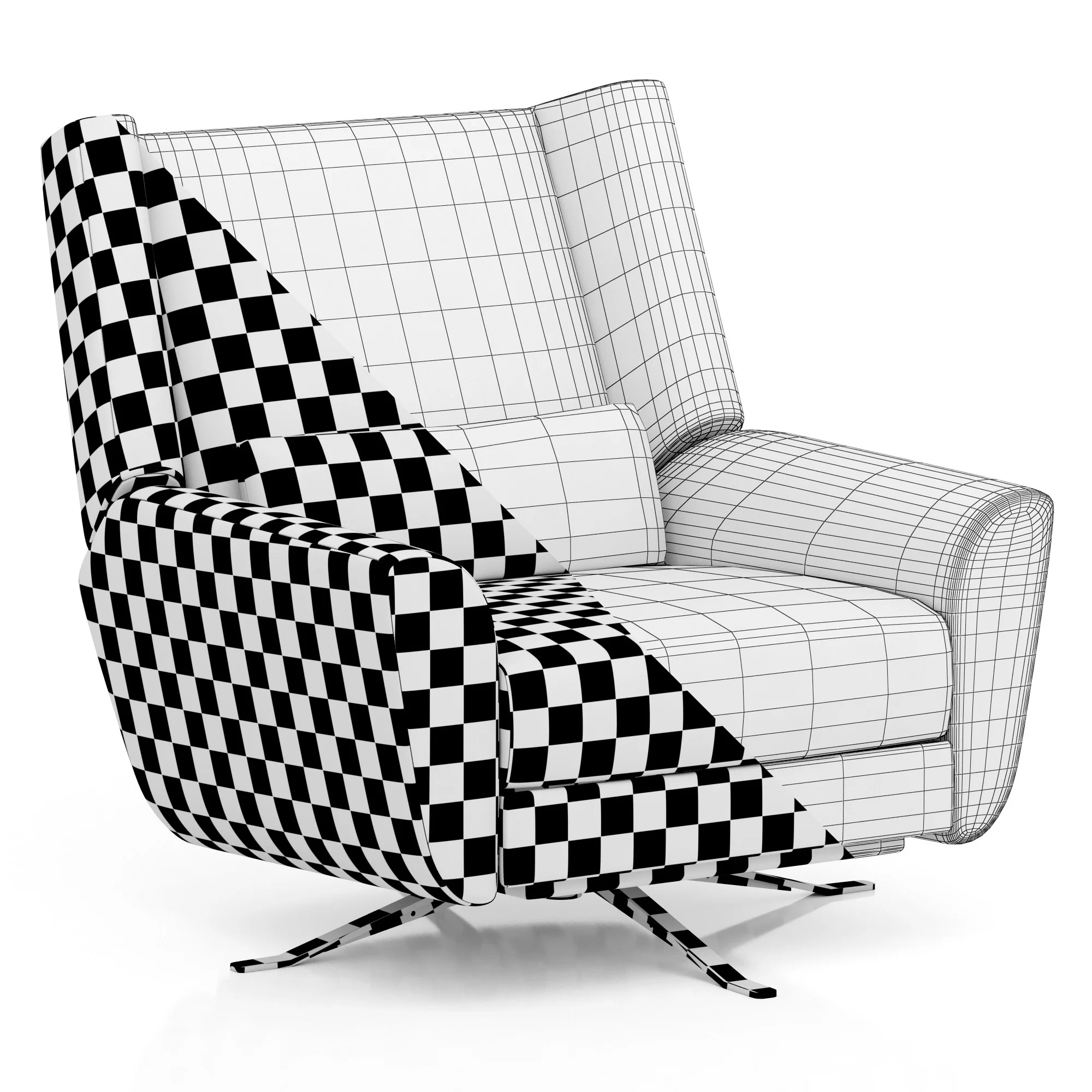 Restoration Hardware Luke Leather Swivel Recliner — 3D model preview 8