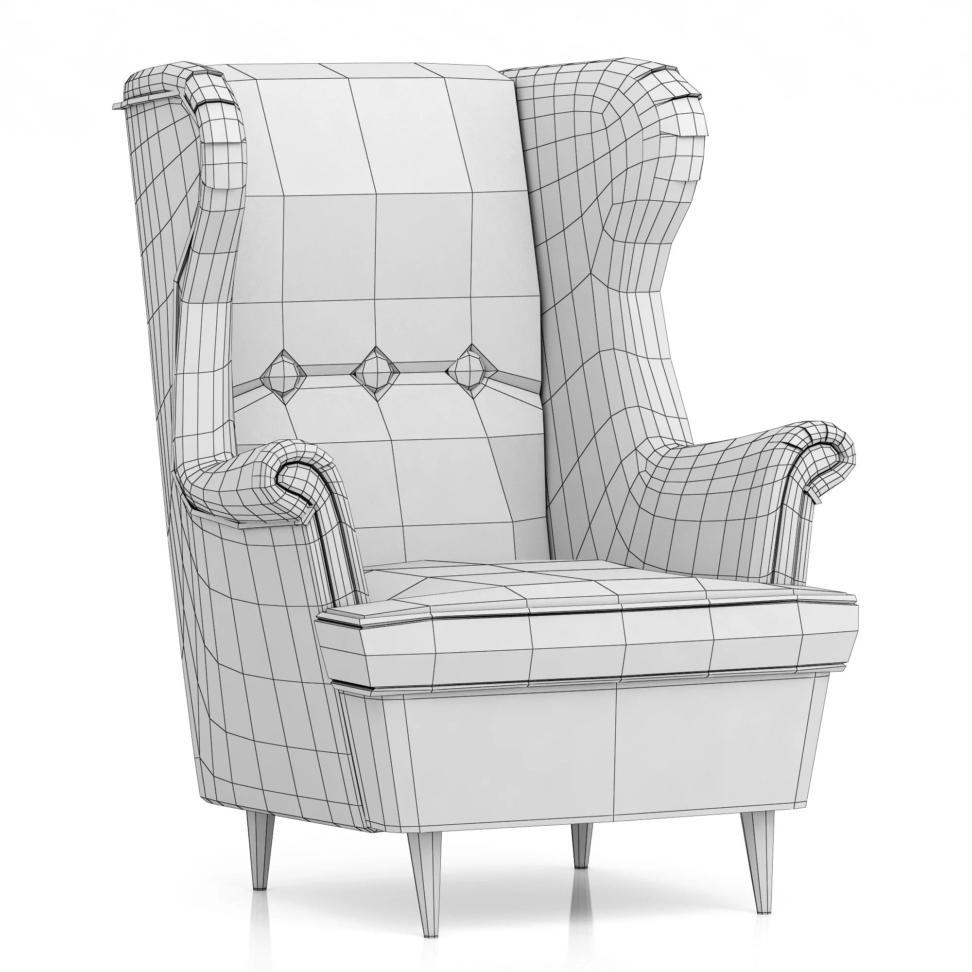 Ikea STRANDMON Children'S Armchair — 3D model preview 6