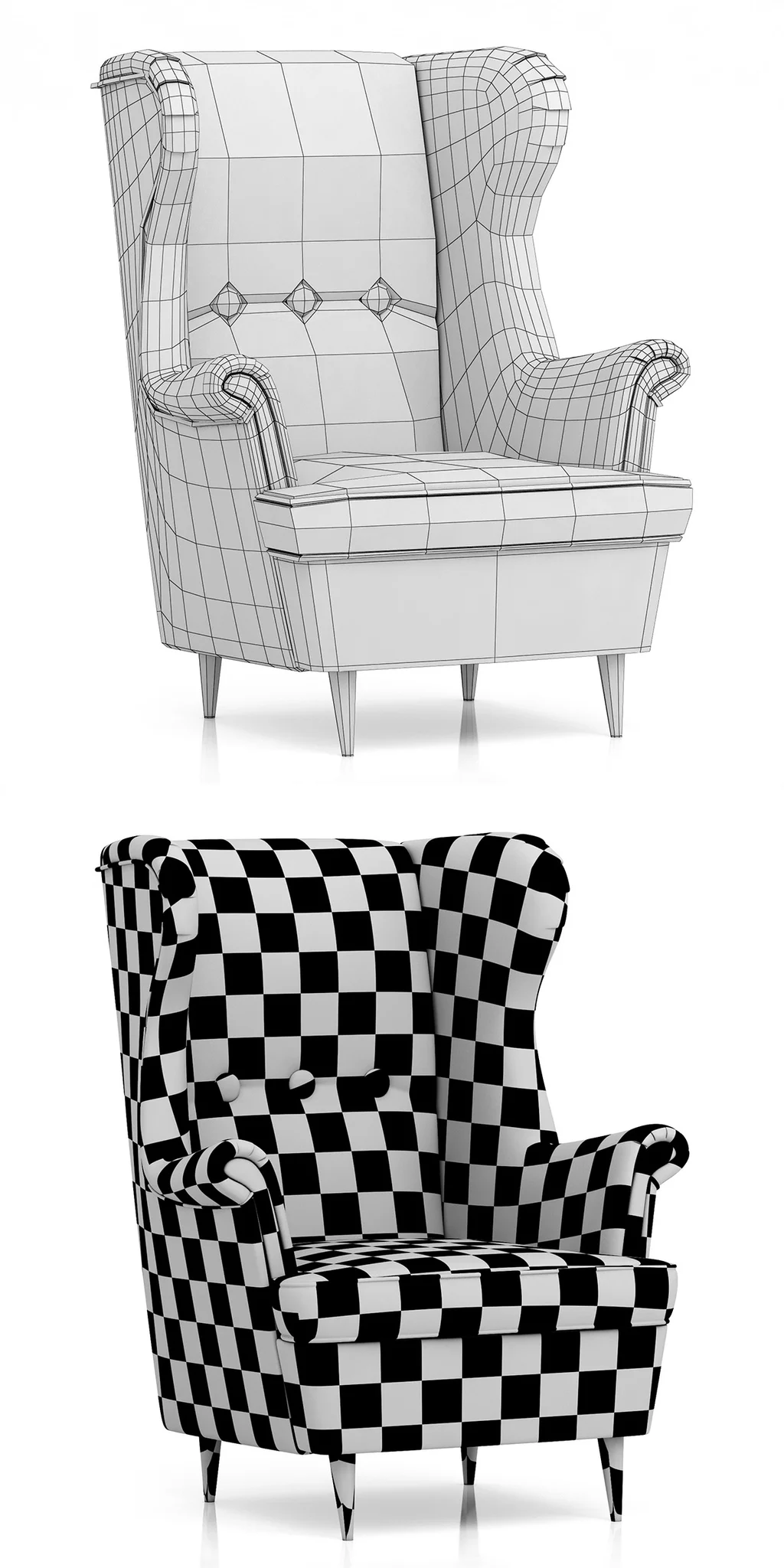 Ikea STRANDMON Children'S Armchair — 3D model preview 8