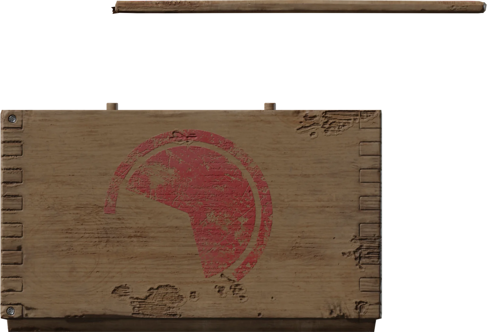 Vintage Wooden Cheese Crate with Lid, 3D model preview 3
