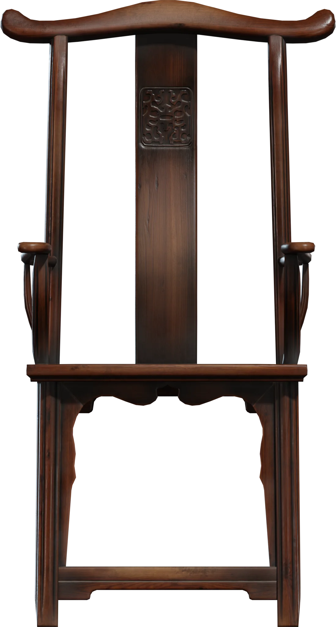 Traditional Chinese Yoke-Back Armchair, 3D model preview 2