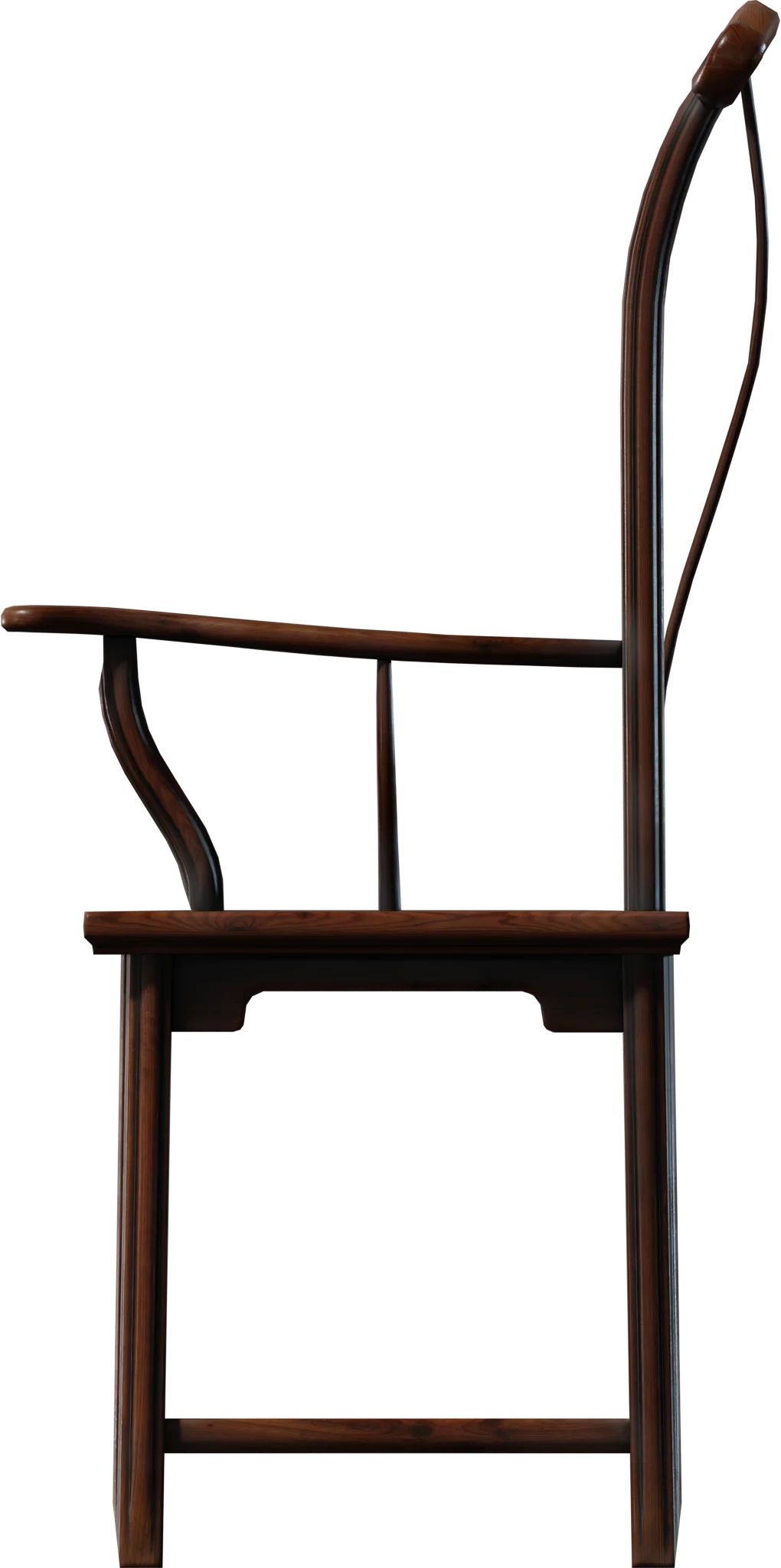 Traditional Chinese Yoke-Back Armchair, 3D model preview 3