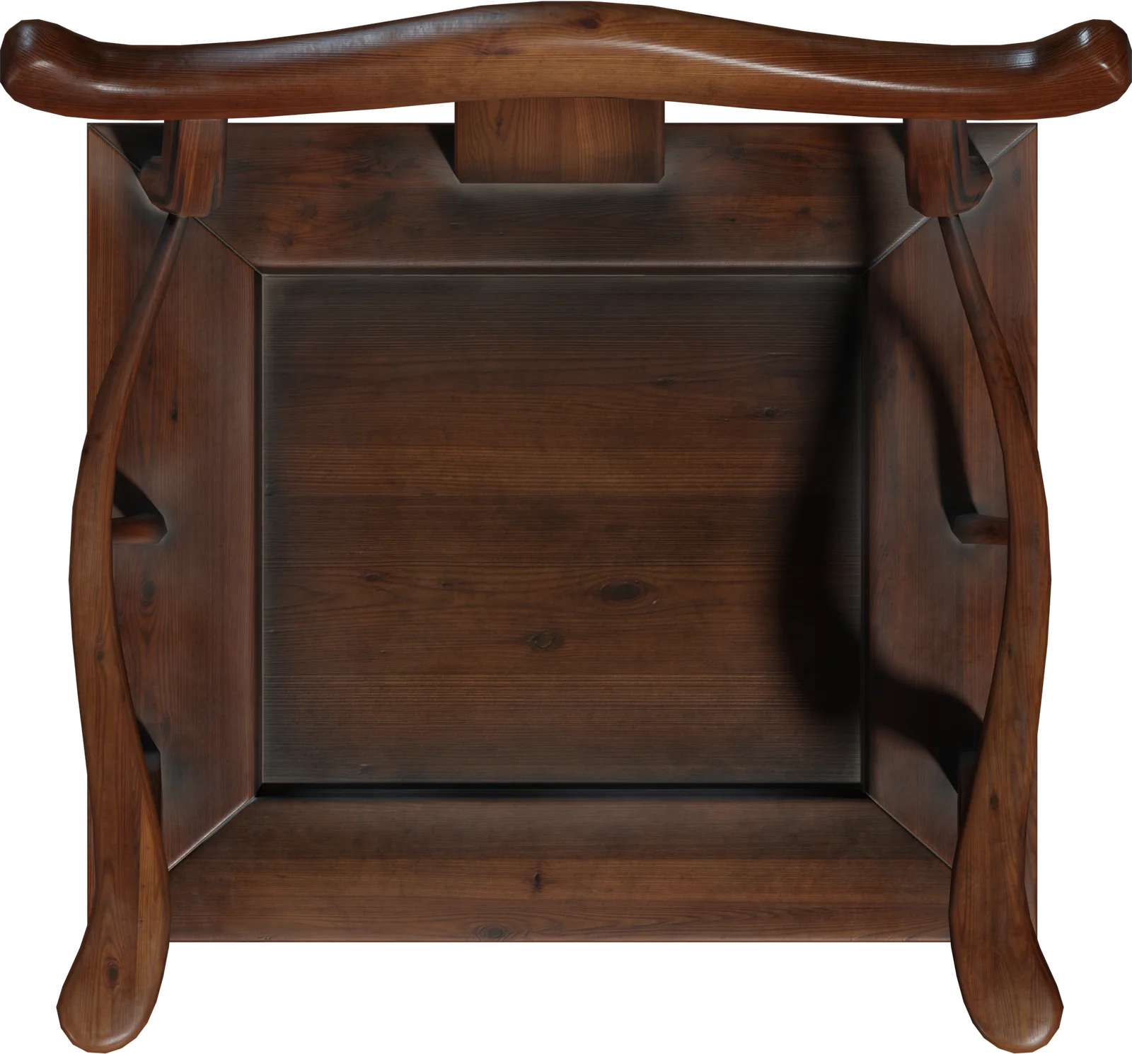 Traditional Chinese Yoke-Back Armchair, 3D model preview 4