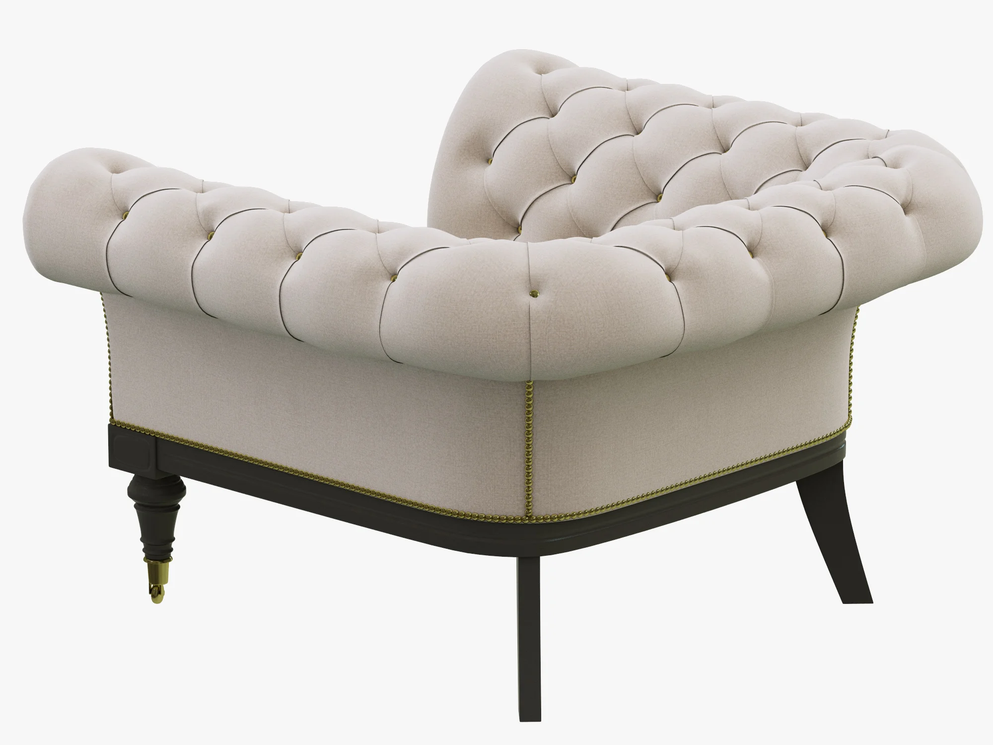 Restoration Hardware Islington Chesterfield Upholstered Chair — 3D model preview 7