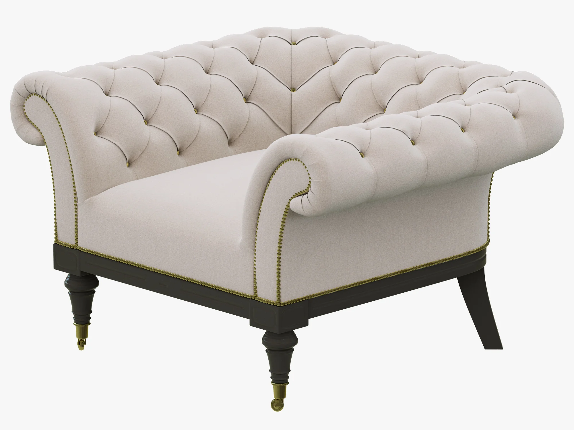 Restoration Hardware Islington Chesterfield Upholstered Chair — 3D model preview 10