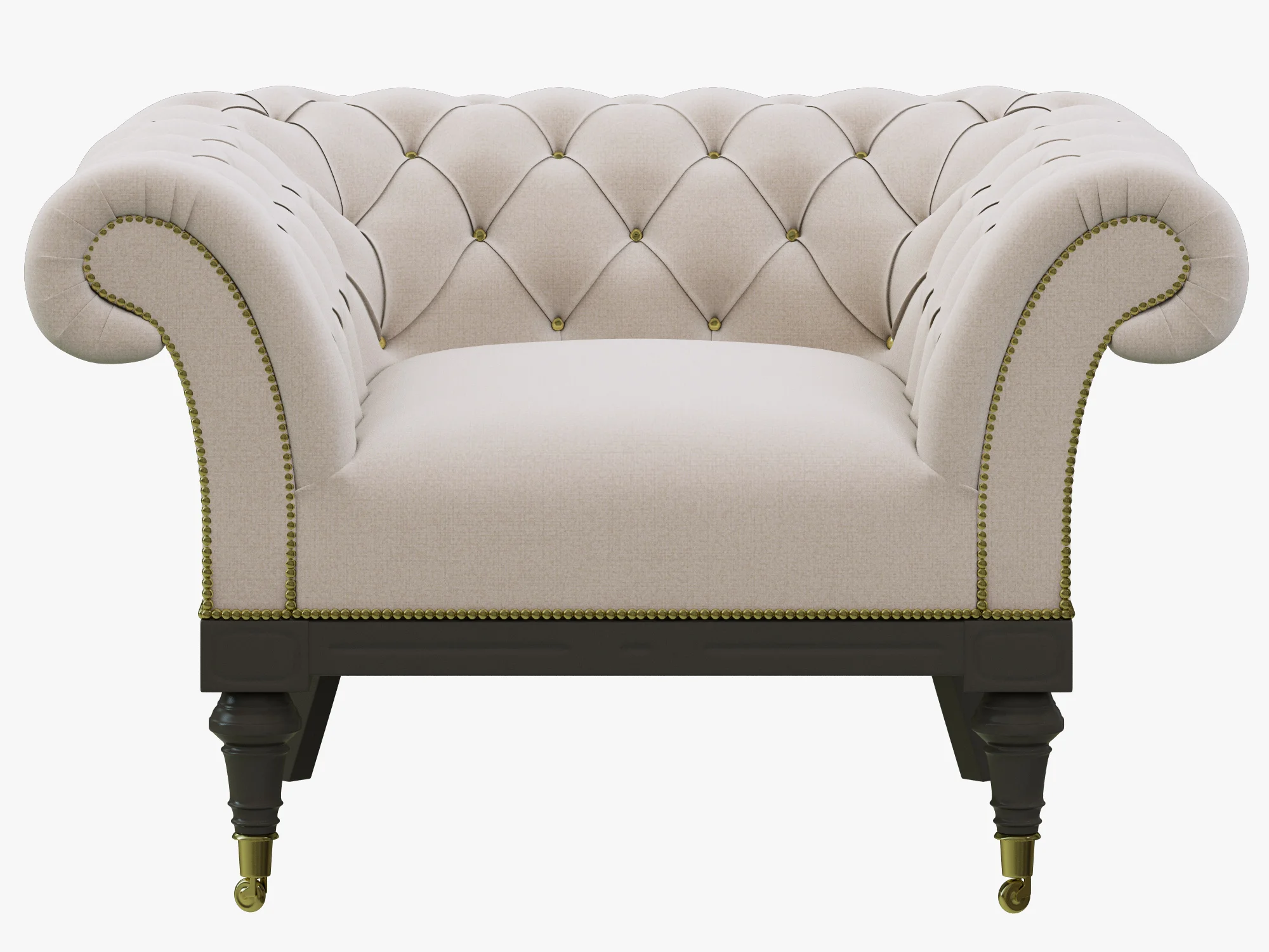 Restoration Hardware Islington Chesterfield Upholstered Chair — 3D model preview 11