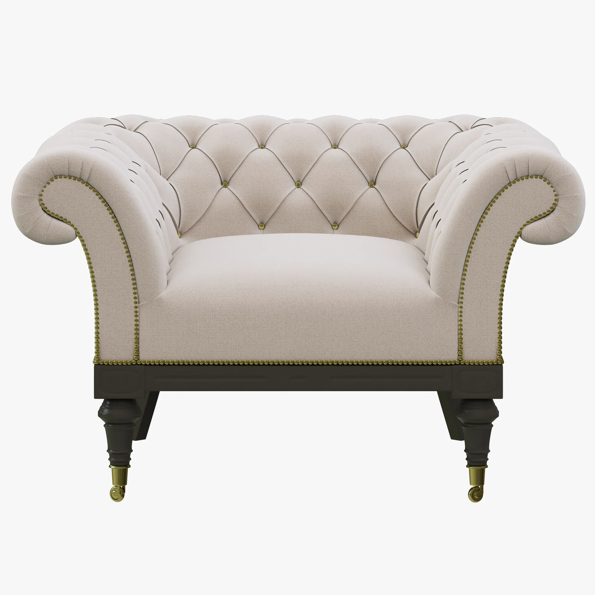 Restoration Hardware Islington Chesterfield Upholstered Chair — 3D model preview 12