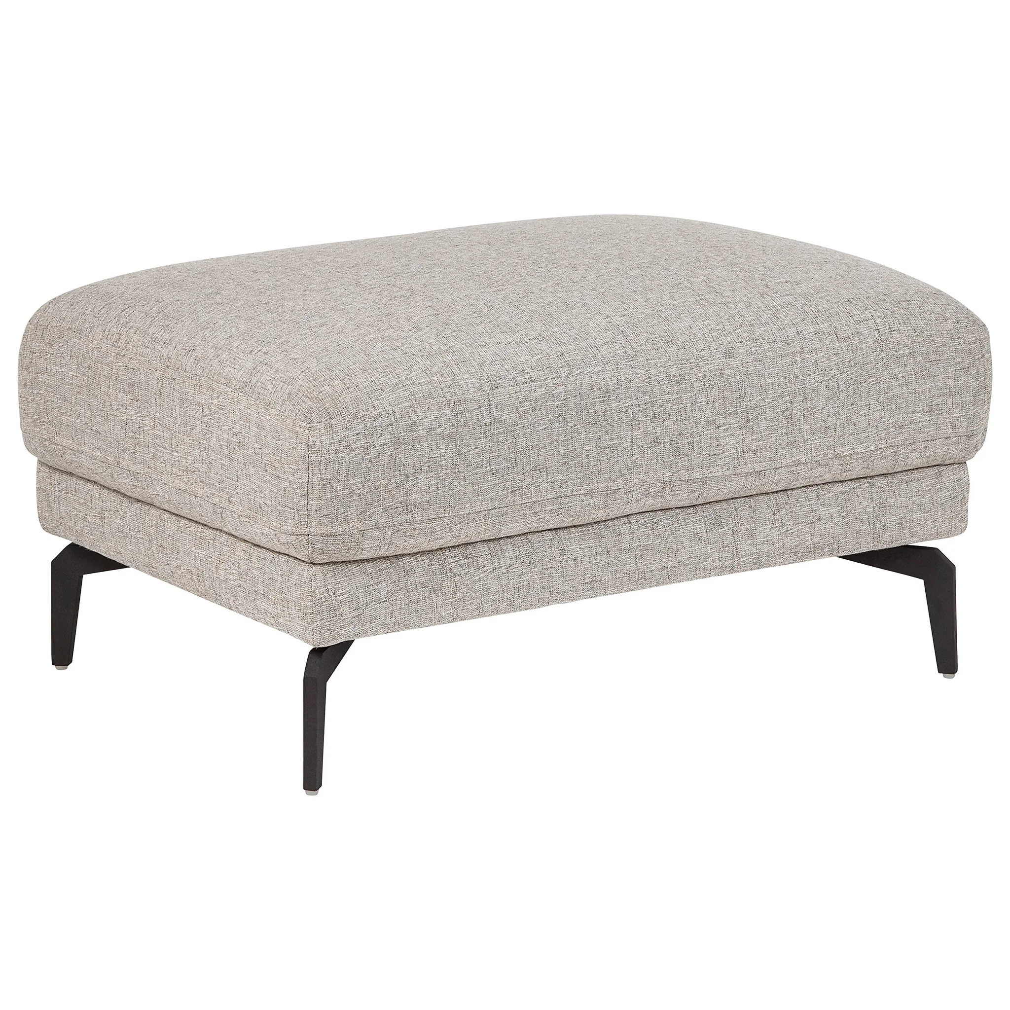 Mid-Century Modern Upholstered Ottoman with Metal Legs