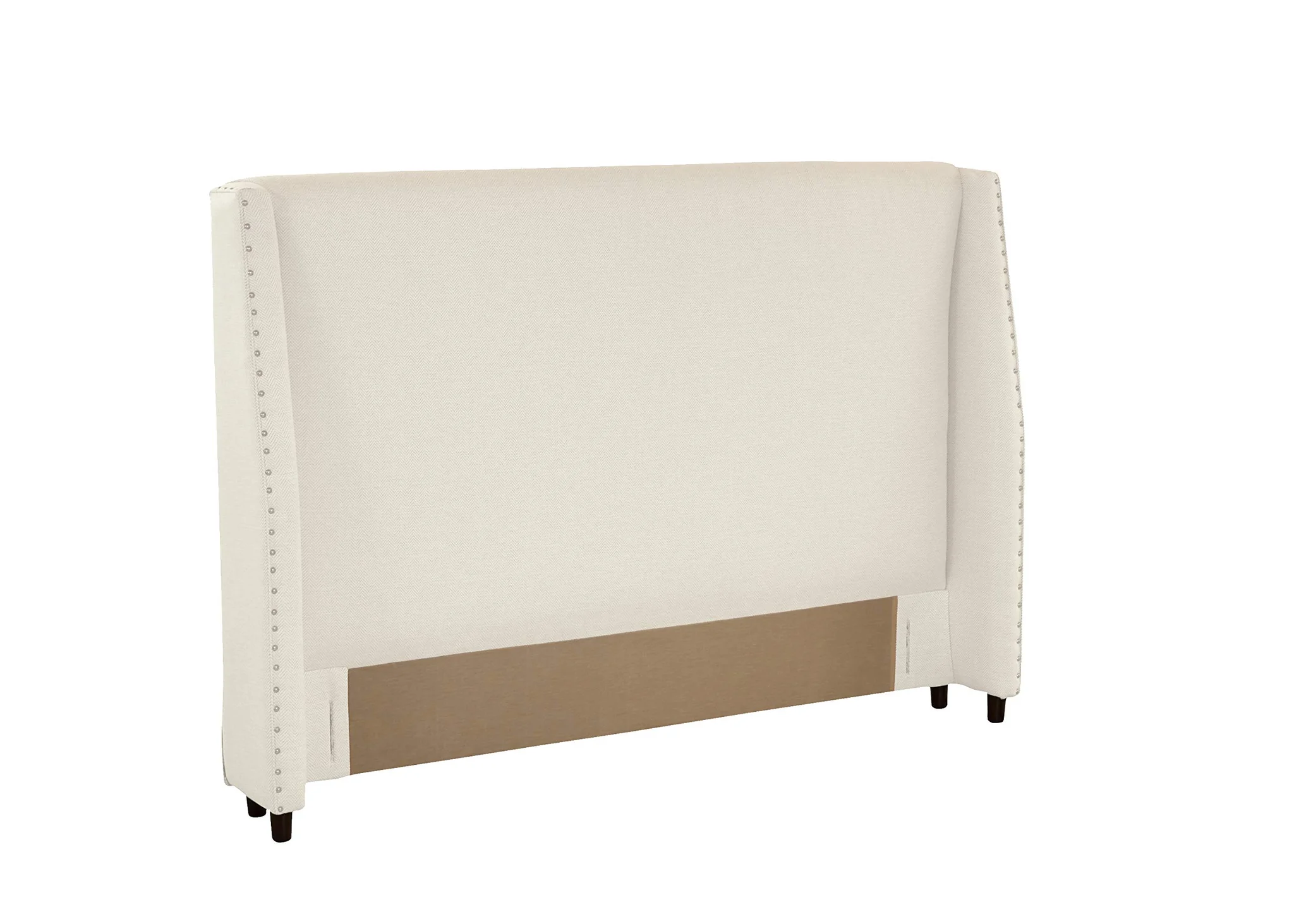 Upholstered Queen Headboard with Nailhead Trim in Cream