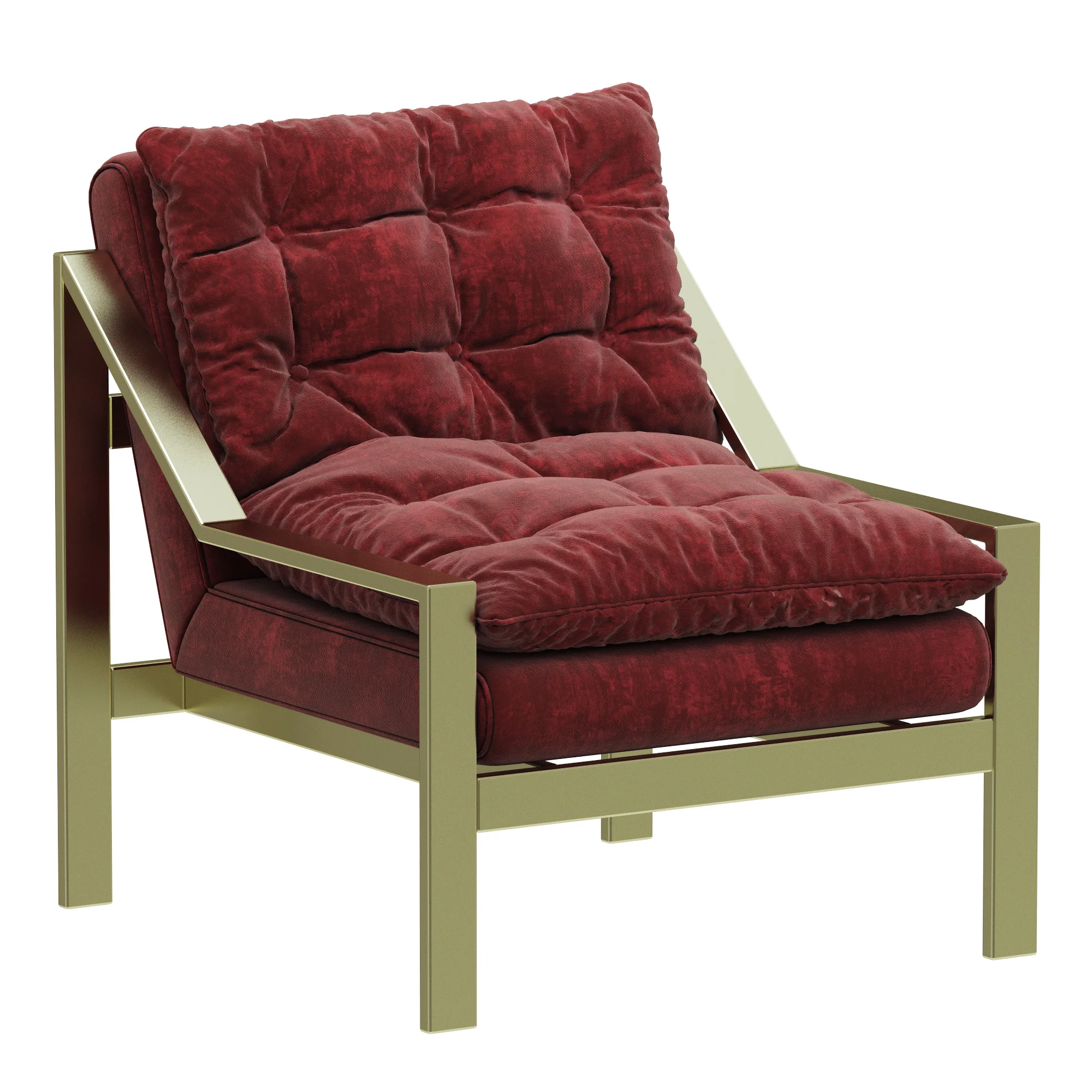 Loft Concept Accent Velvet Armchair, 3D model preview 1