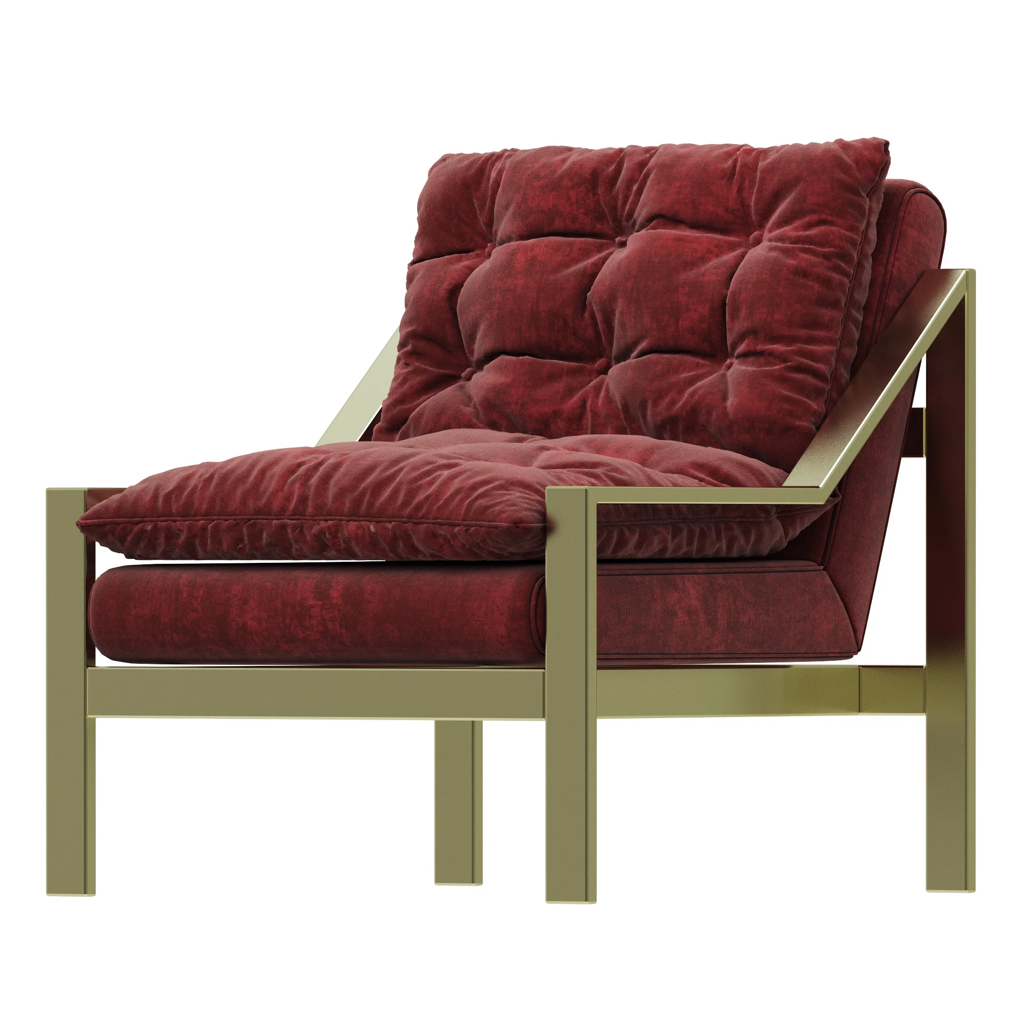Loft Concept Accent Velvet Armchair, 3D model preview 2