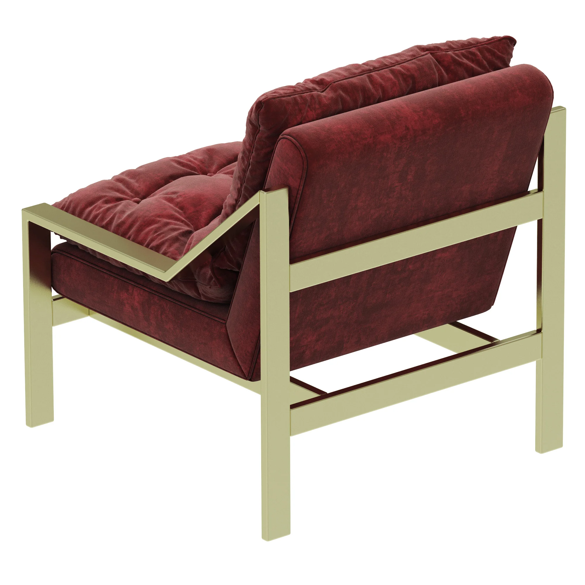 Loft Concept Accent Velvet Armchair, 3D model preview 4