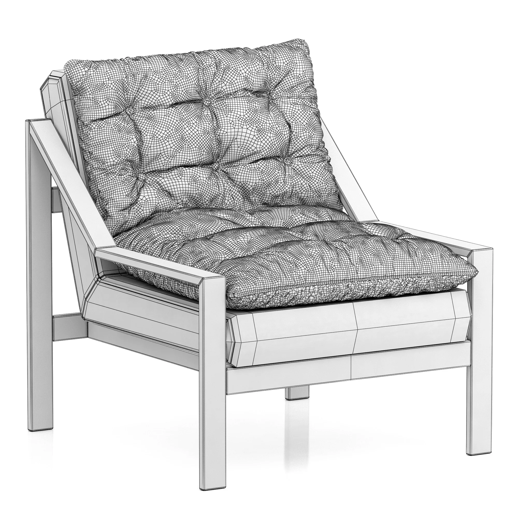 Loft Concept Accent Velvet Armchair, 3D model preview 7